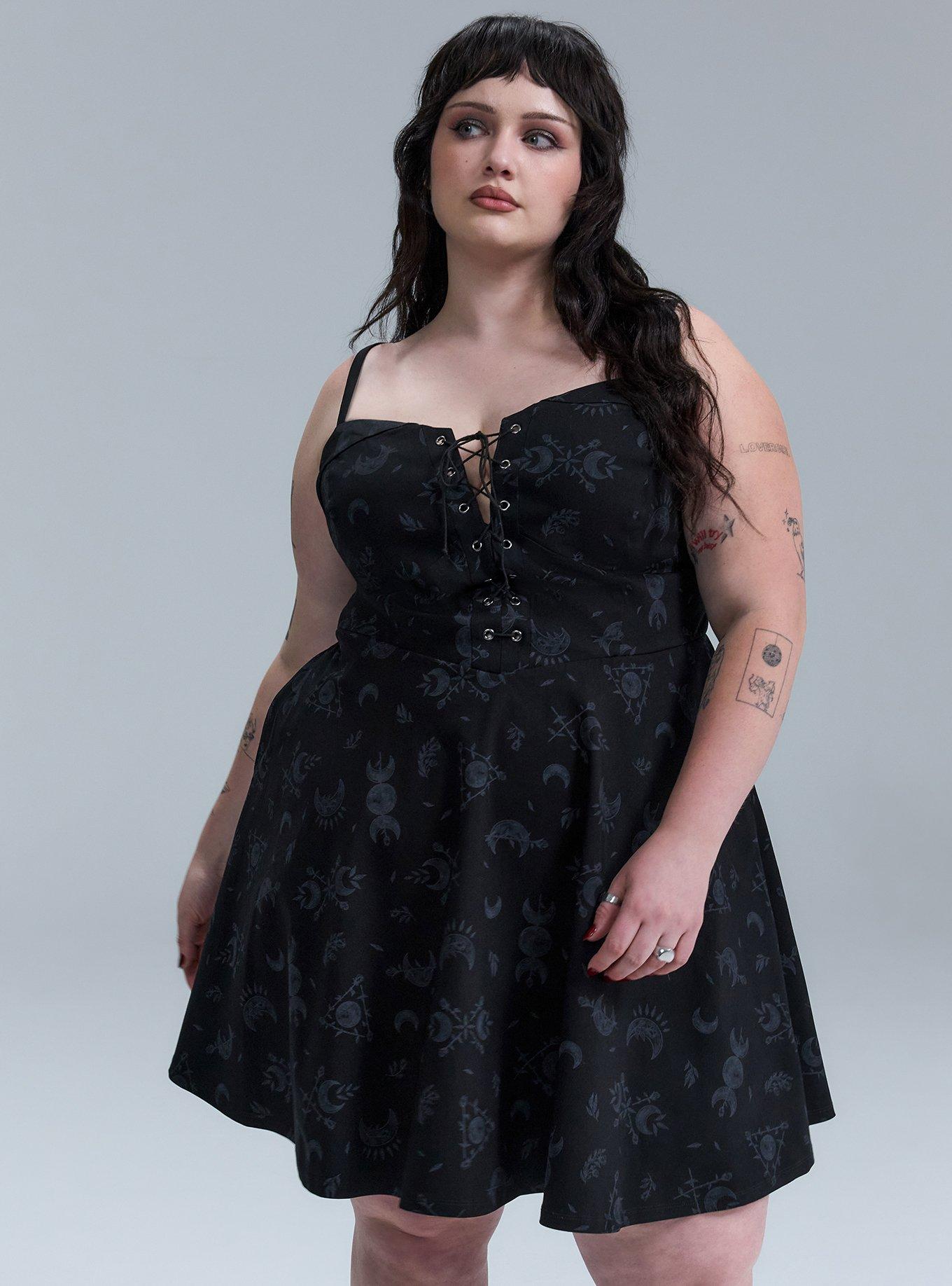 Nightfall Corset Mini Dress, IN BLOOM MOONS BLACK, alternate