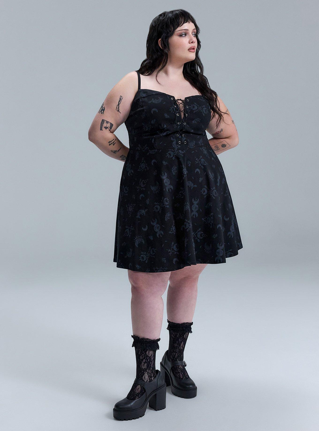Nightfall Corset Mini Dress, IN BLOOM MOONS BLACK, alternate
