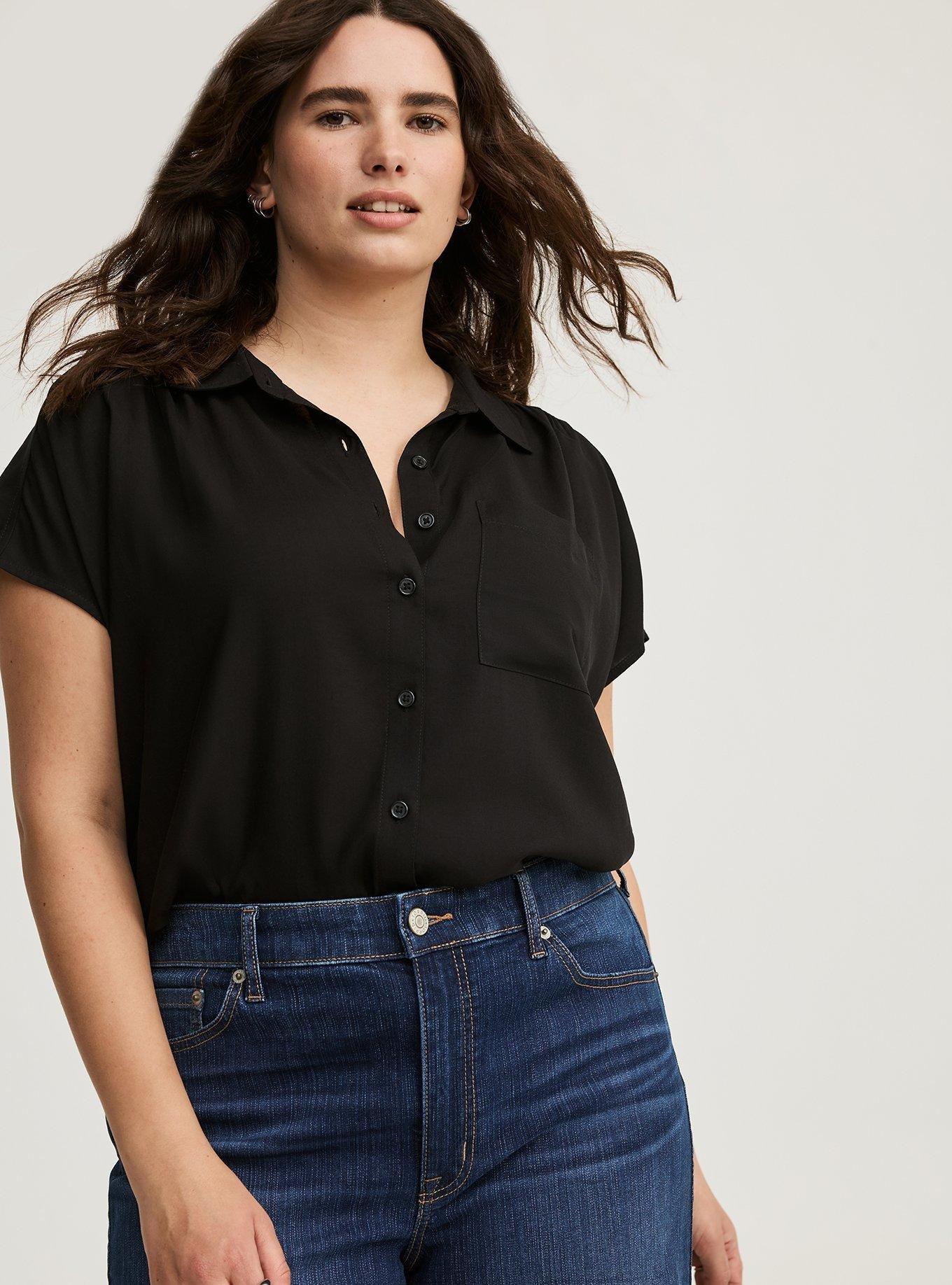 Challis Dolman Button Up Shirt 