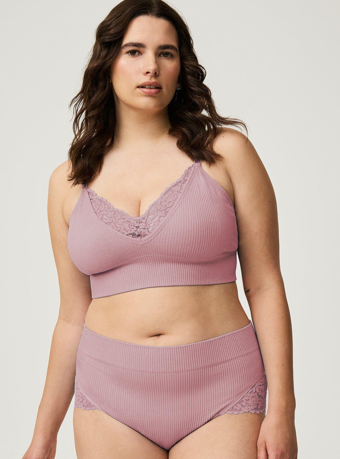 Unlined Seamless Plunge Rib Bralette, TOADSTOOL, alternate