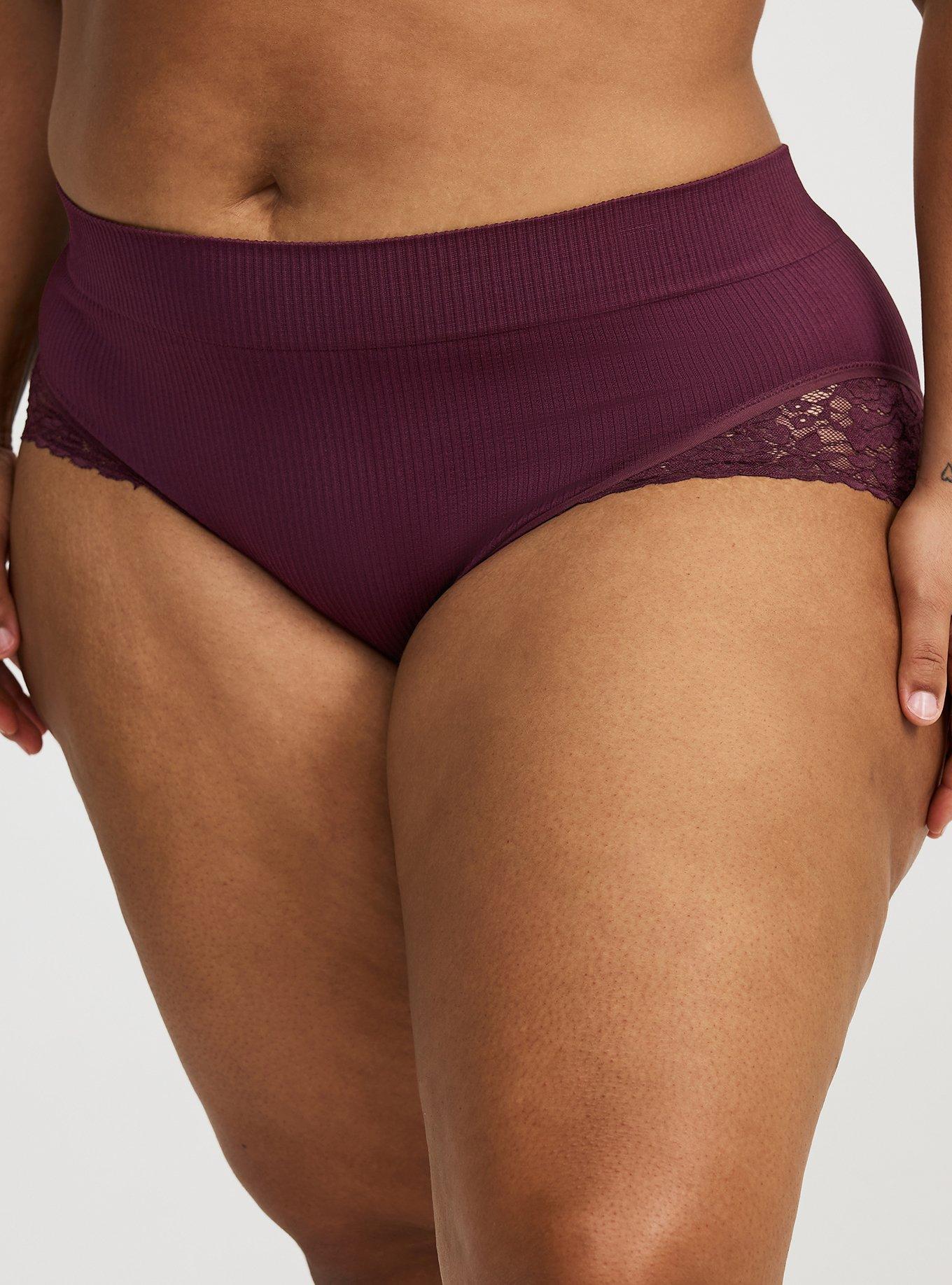 Seamless Rib Mid-Rise Brief Panty, FIG, alternate