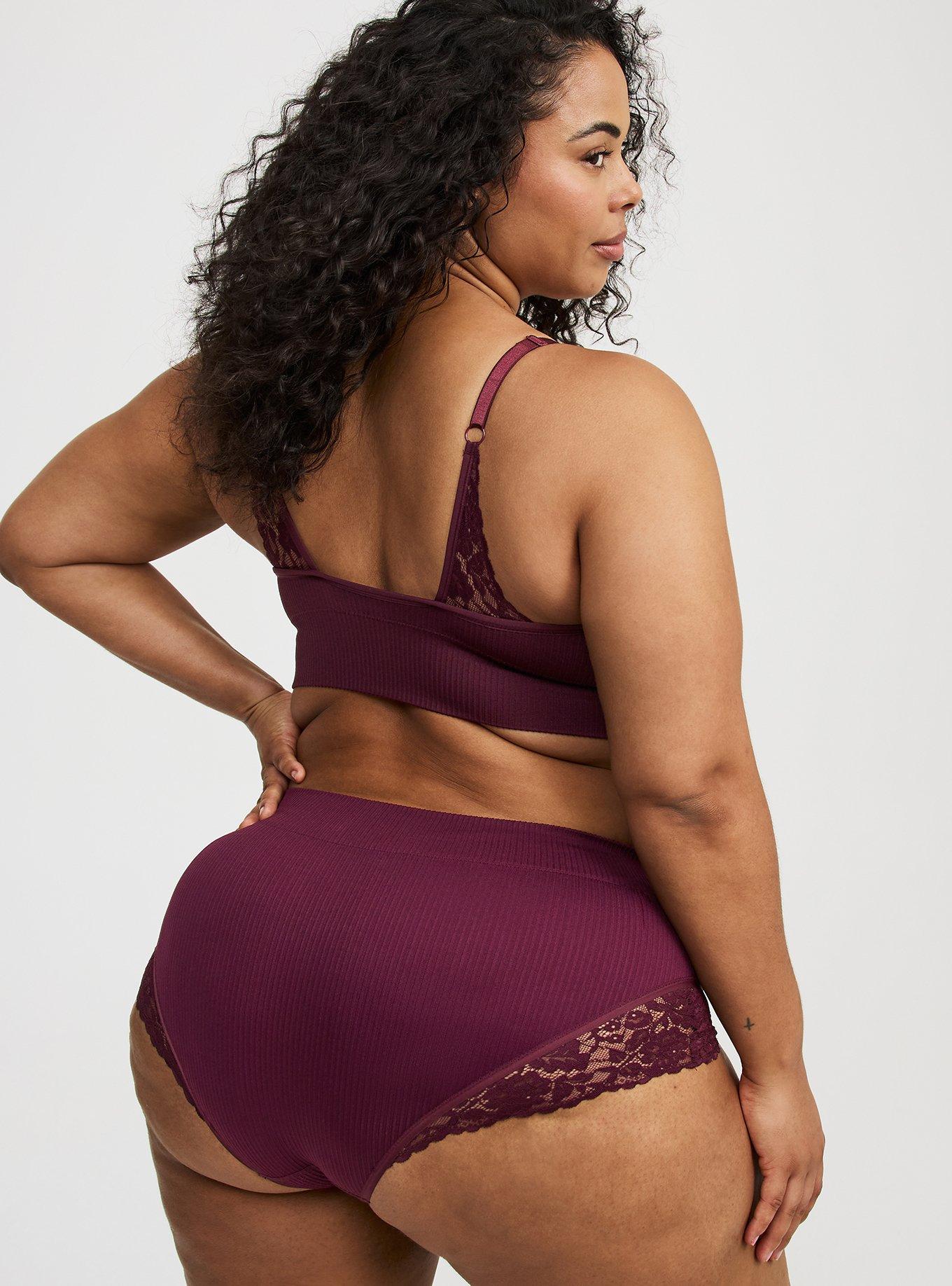 Seamless Rib Mid-Rise Brief Panty, FIG, alternate