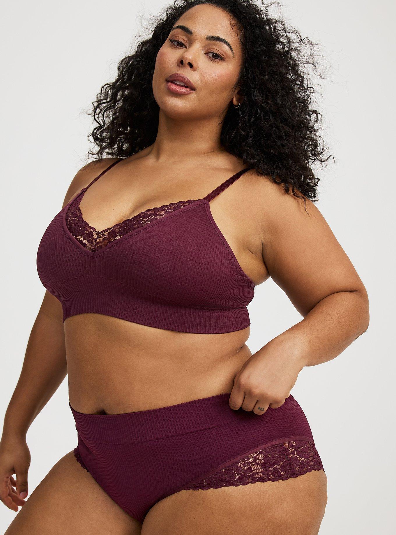 Seamless Rib Mid-Rise Brief Panty, FIG, hi-res