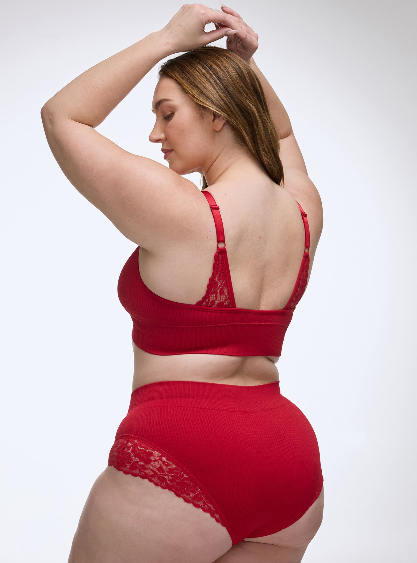 Seamless Rib Flirt Mid-Rise Brief Panty, JESTER RED, alternate