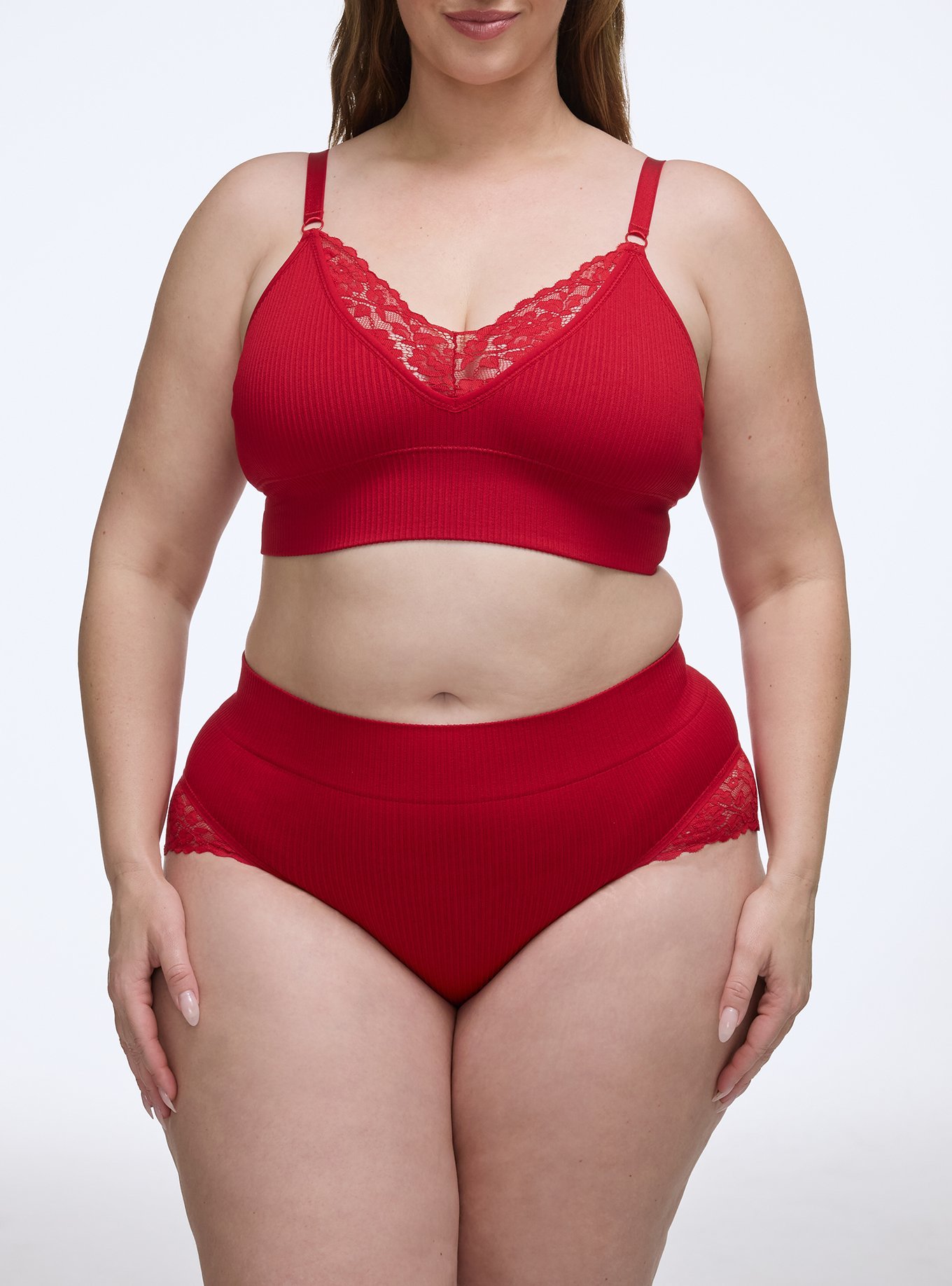 Seamless Rib Flirt Mid-Rise Brief Panty, JESTER RED, alternate