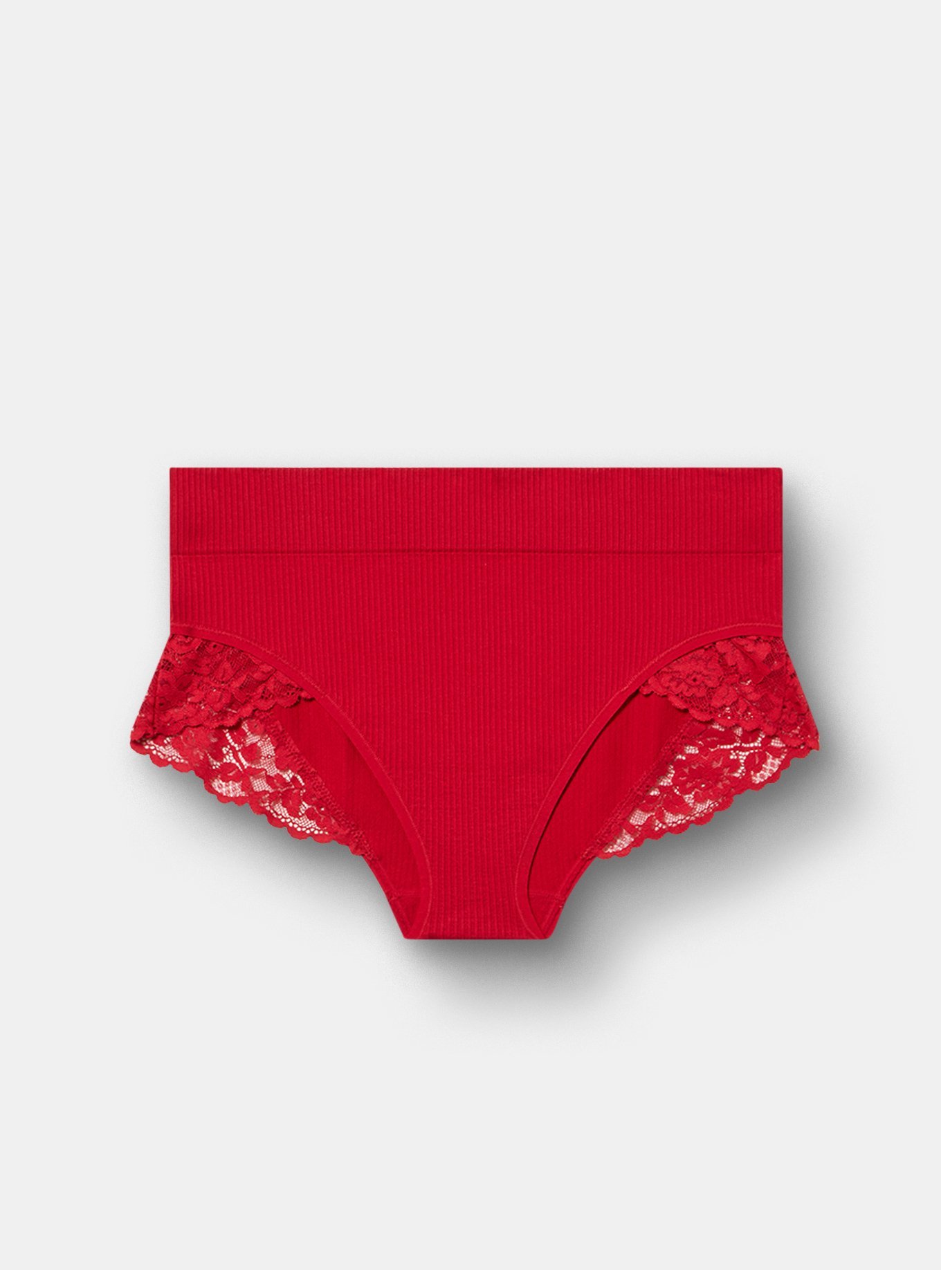 Seamless Rib Flirt Mid-Rise Brief Panty, JESTER RED, hi-res