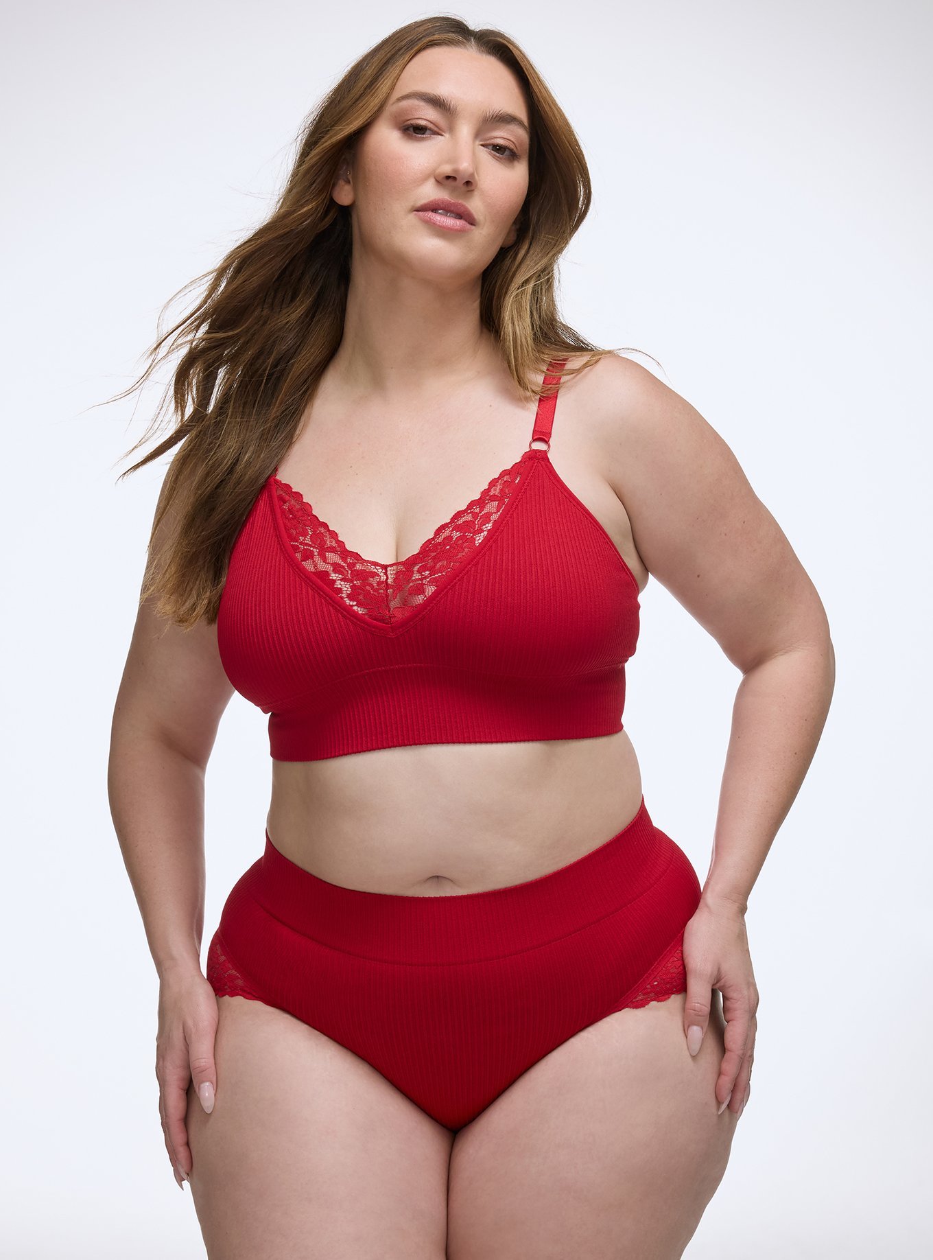 Seamless Rib Flirt Mid-Rise Brief Panty, JESTER RED, hi-res