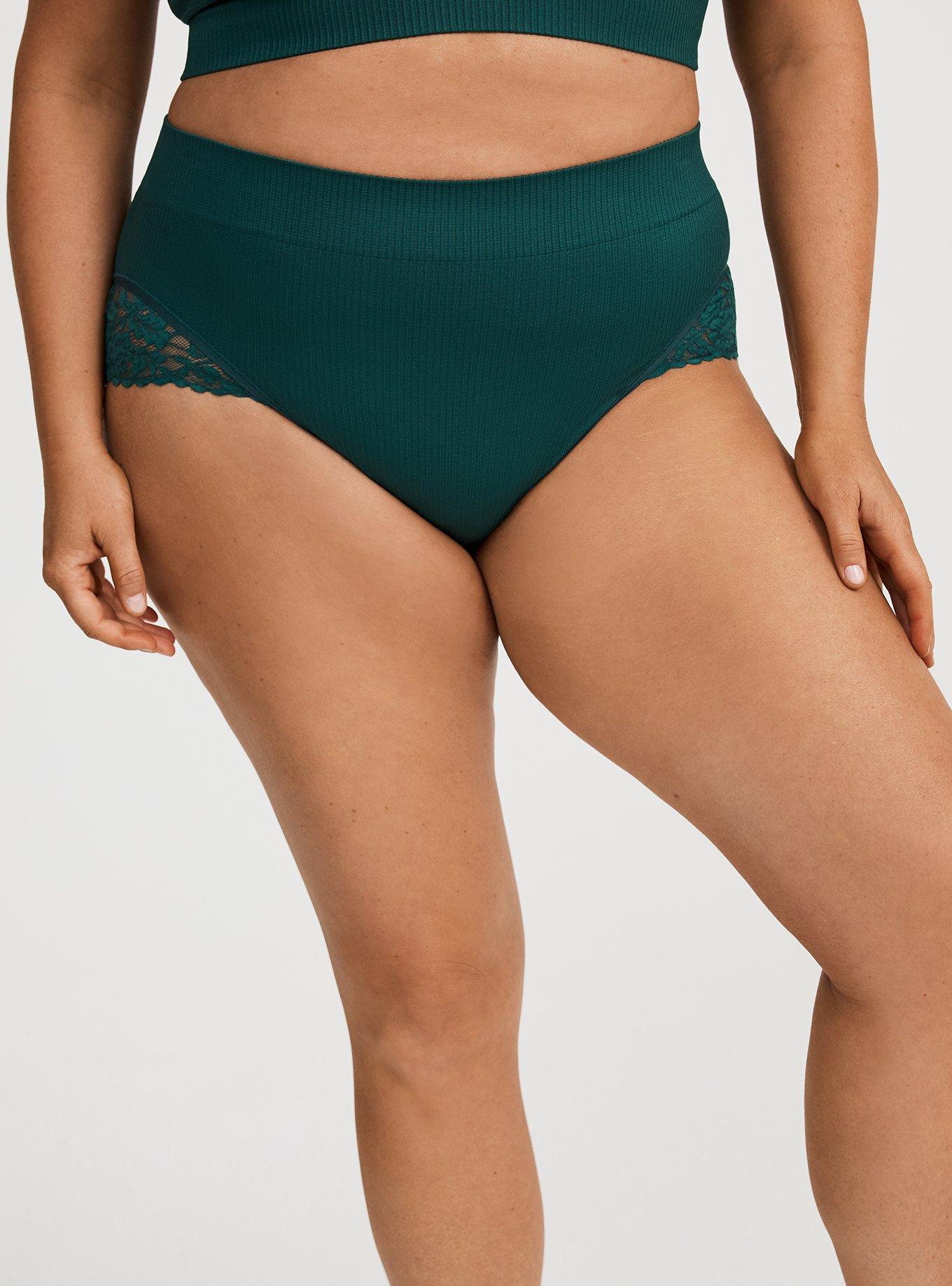 Seamless Rib Mid-Rise Brief Panty, JUNEBUG, alternate