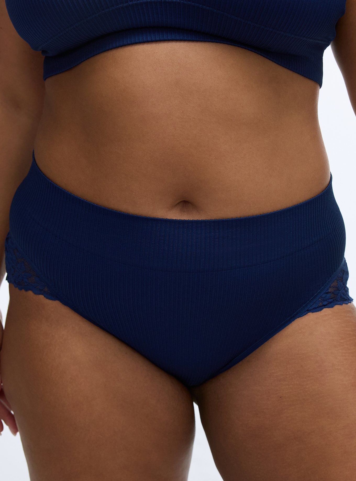 Seamless Rib Flirt Mid-Rise Brief Panty, MEDIEVAL BLUE, alternate
