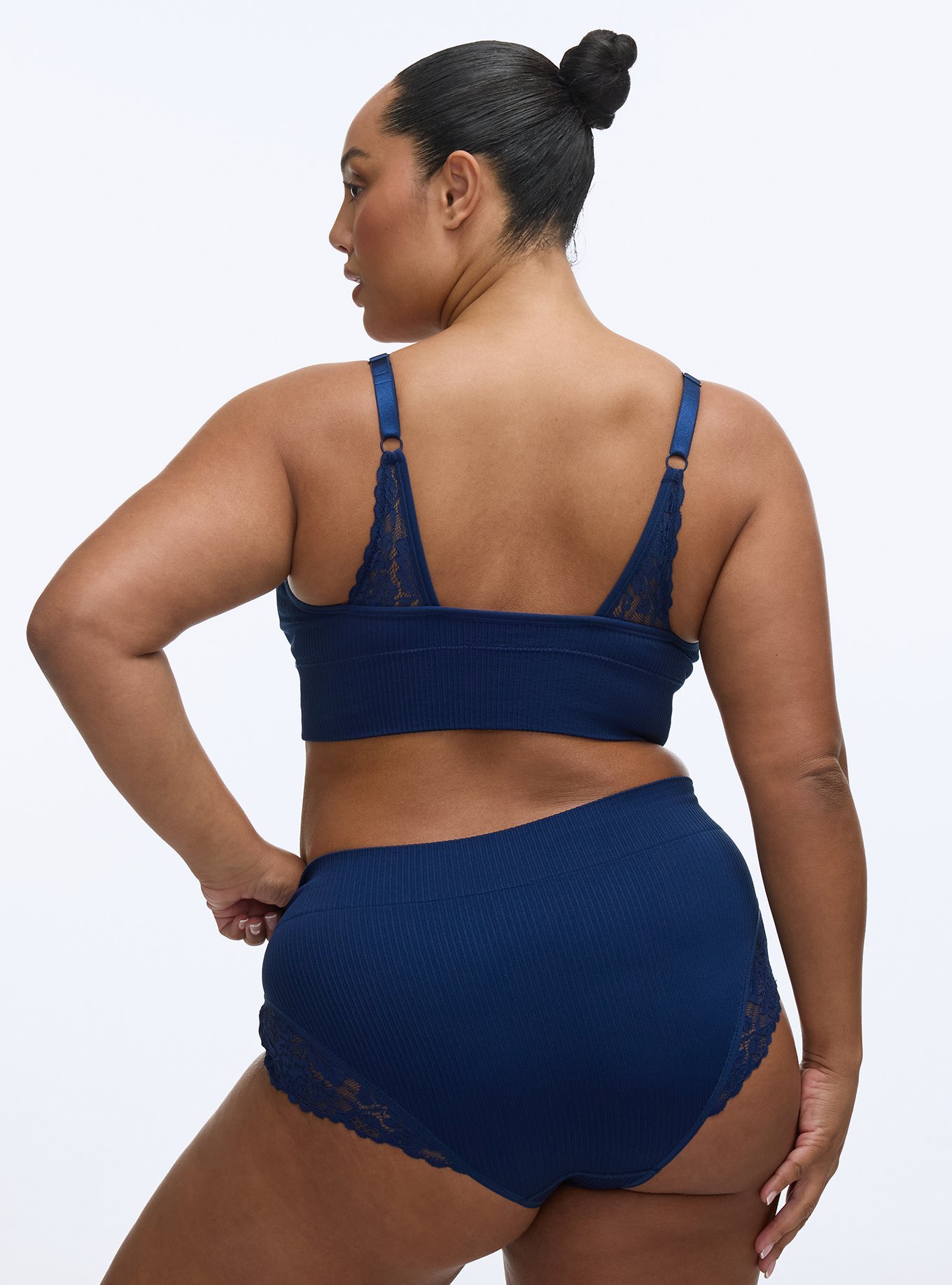 Seamless Rib Flirt Mid-Rise Brief Panty, MEDIEVAL BLUE, alternate