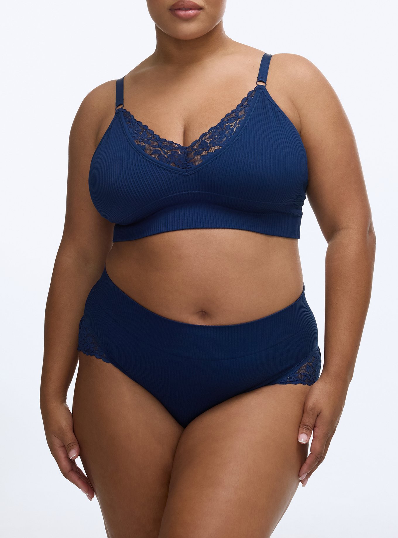 Seamless Rib Flirt Mid-Rise Brief Panty, MEDIEVAL BLUE, alternate