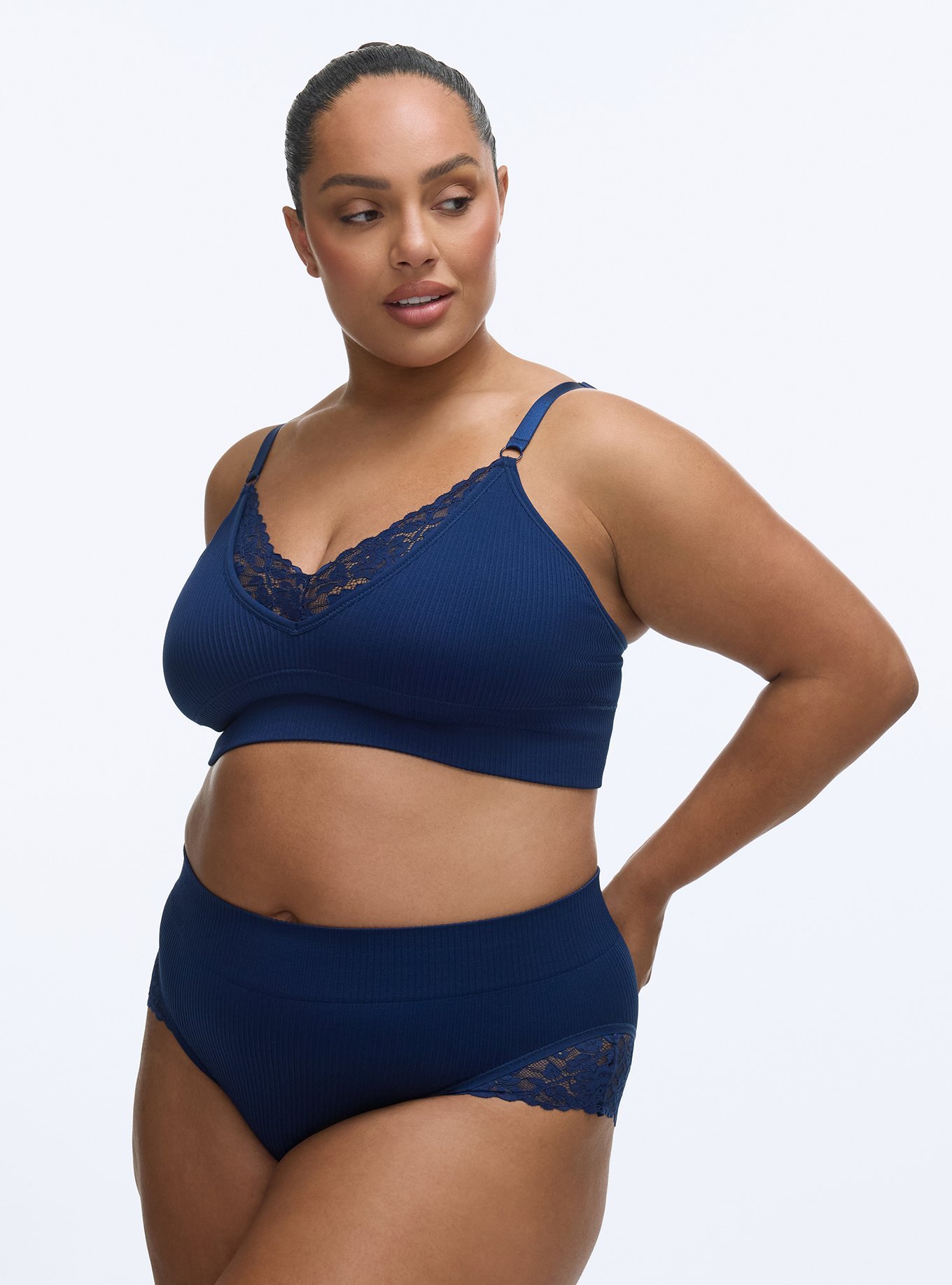 Seamless Rib Flirt Mid-Rise Brief Panty, MEDIEVAL BLUE, hi-res