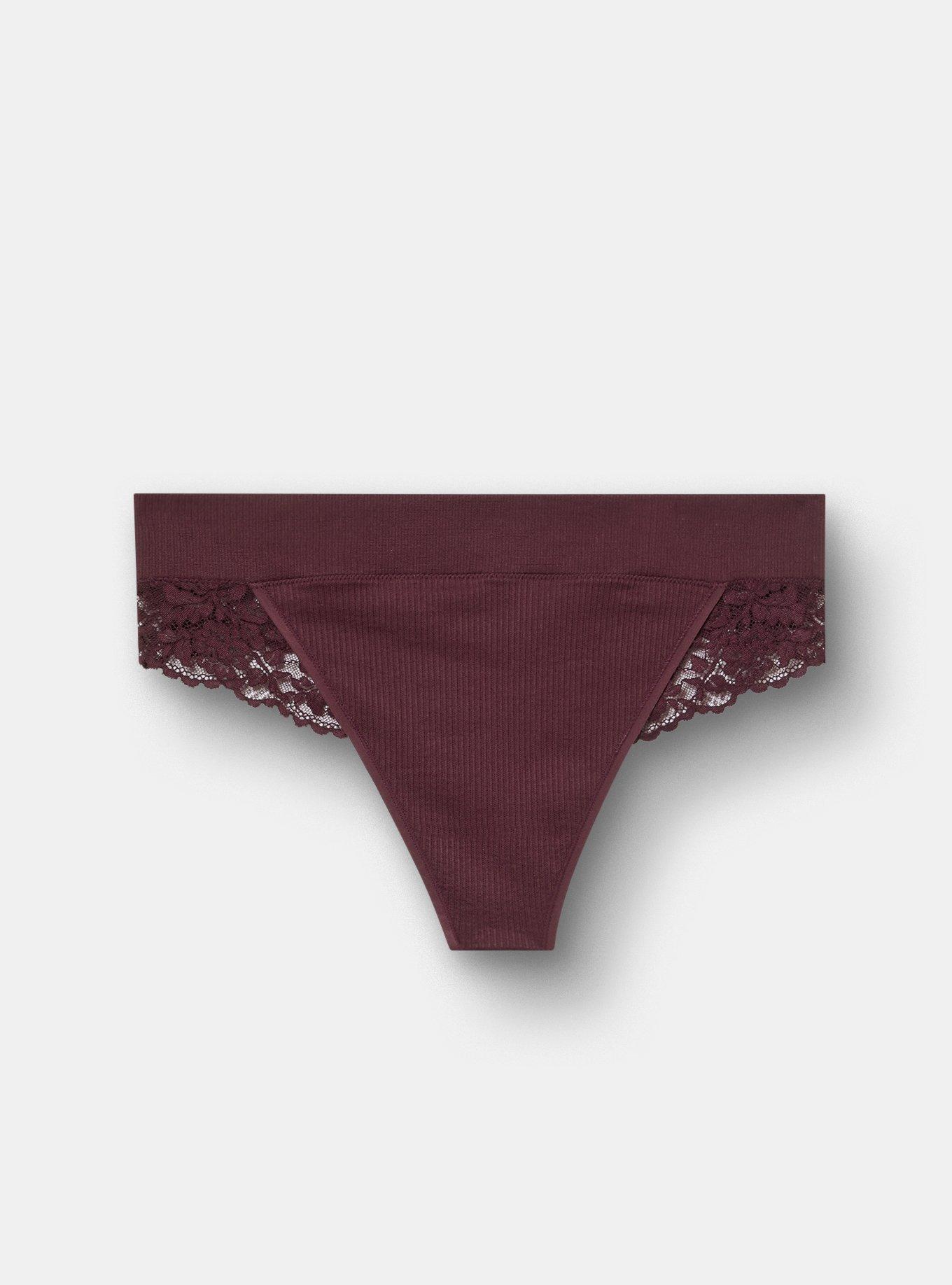 Seamless Rib Mid-Rise Thong Panty