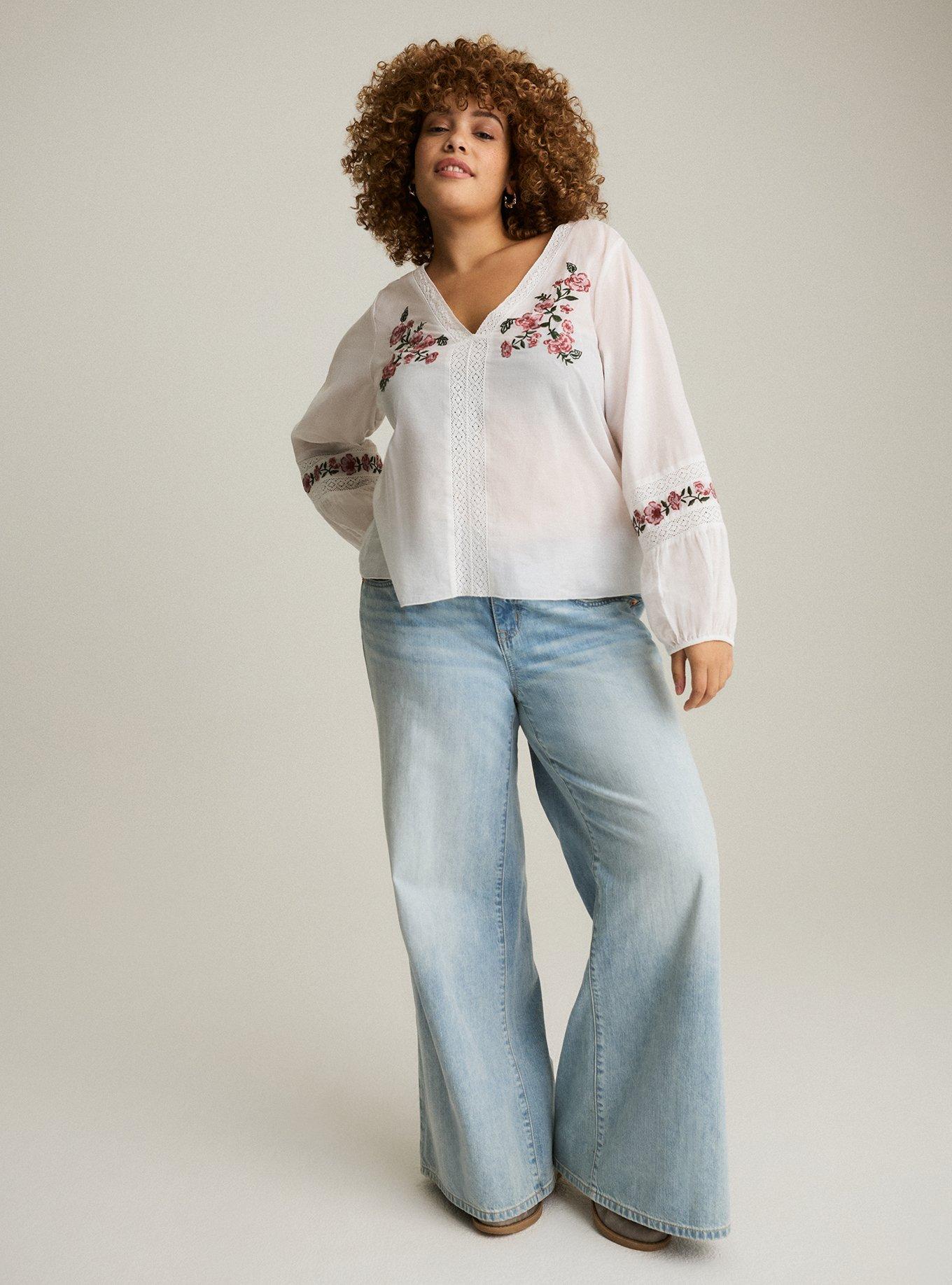 Festi Embroidered Popover Top