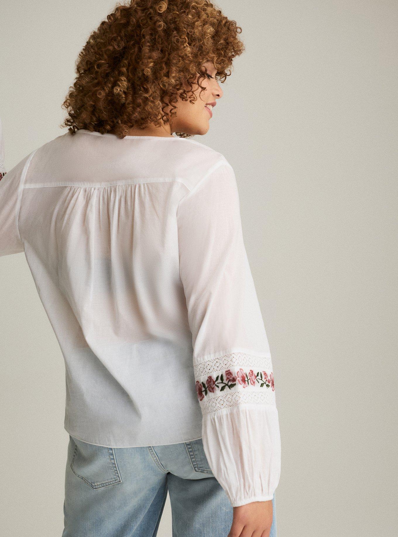 Festi Embroidered Popover Top