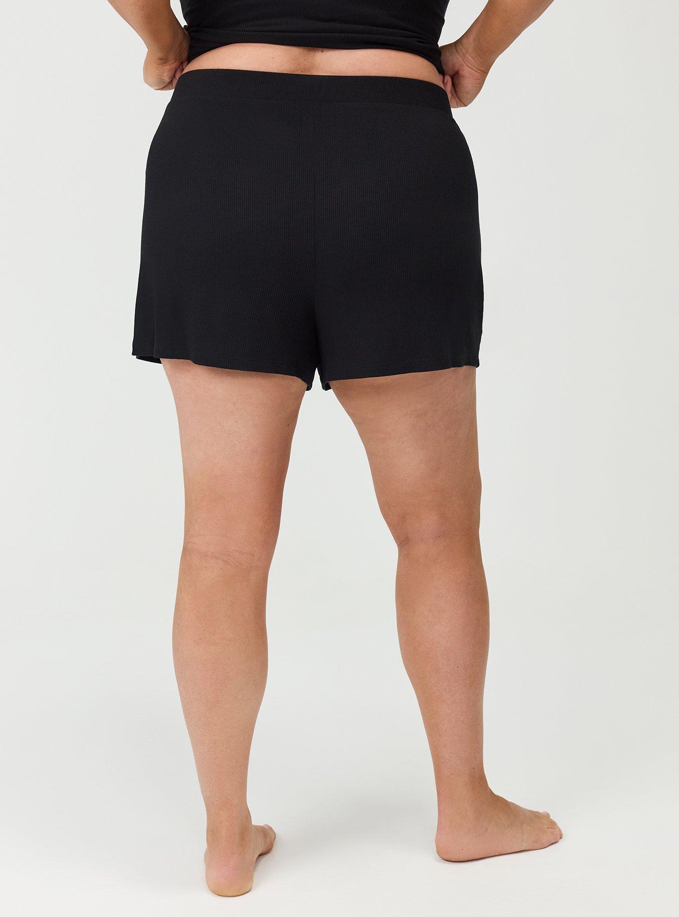 Super Soft Rib Sleep Short, DEEP BLACK, alternate