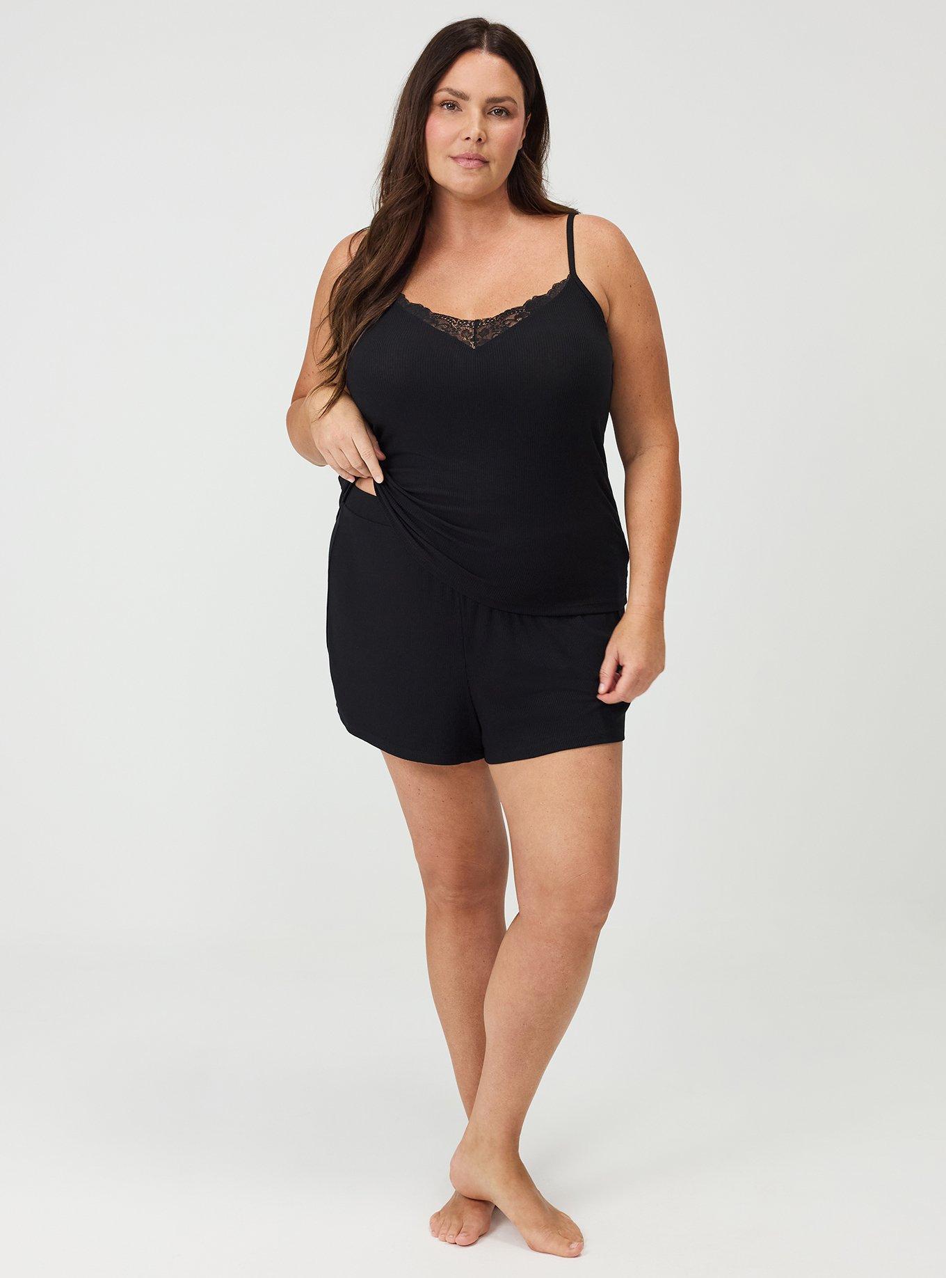 Super Soft Rib Sleep Short, DEEP BLACK, alternate