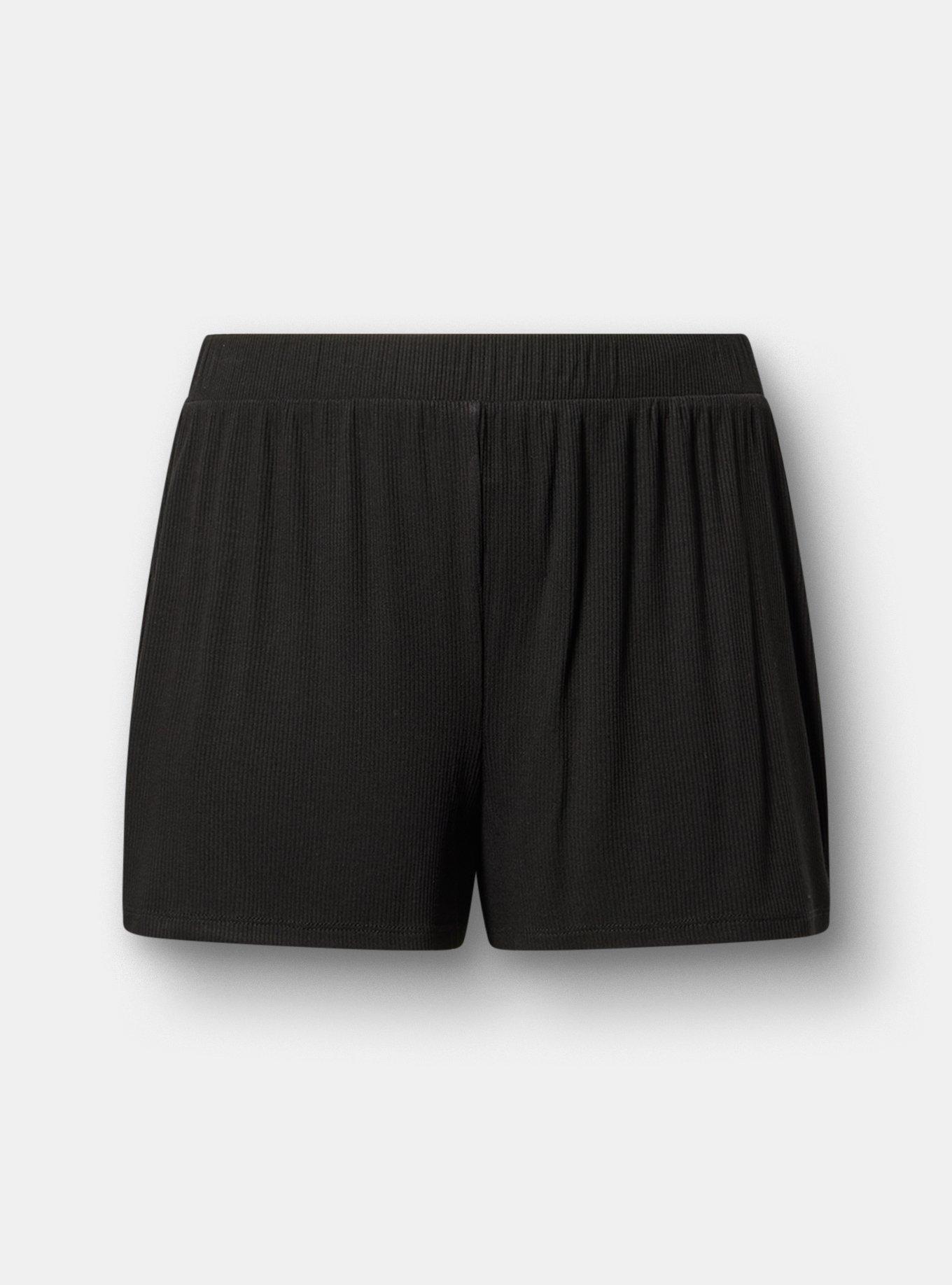 Super Soft Rib Sleep Short, DEEP BLACK, hi-res