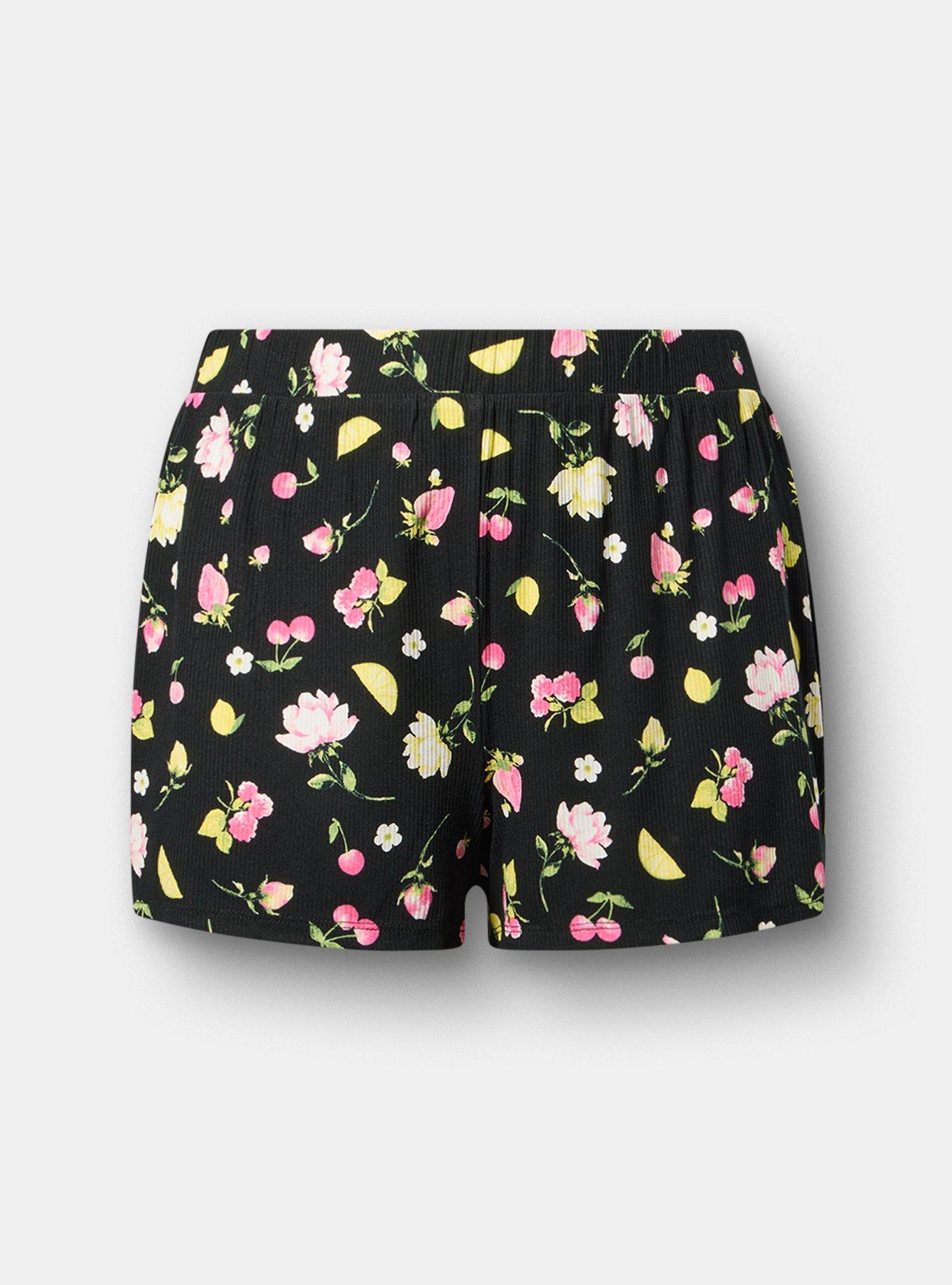 Super Soft Rib Sleep Short, BOP CONVERSATIONAL BLACK, hi-res