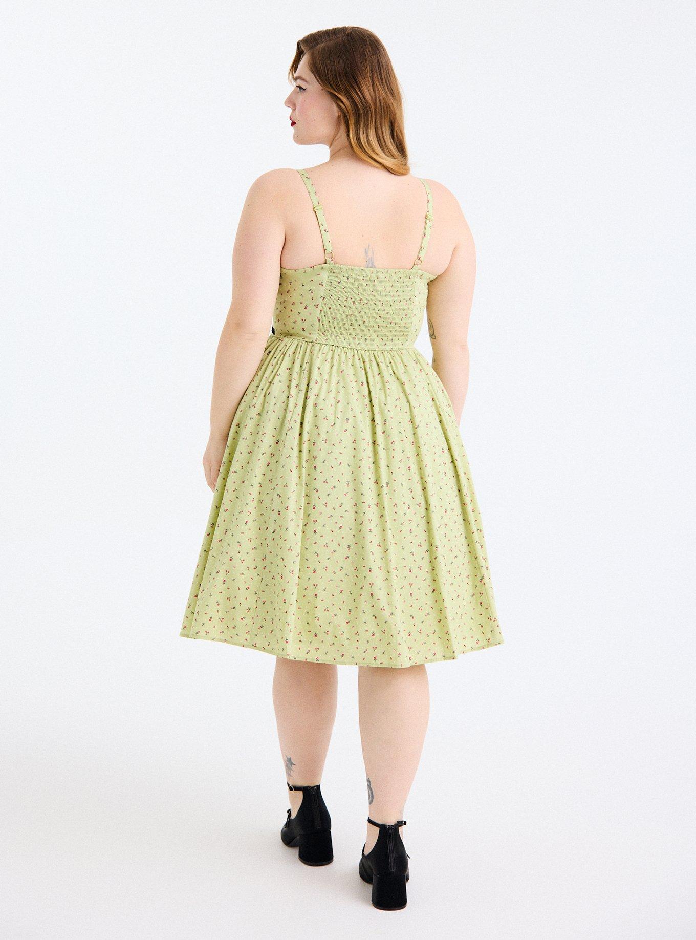 Retro Chic Belted Swing Dress, ADORE DITSY FLORAL LIGHT GREEN, alternate