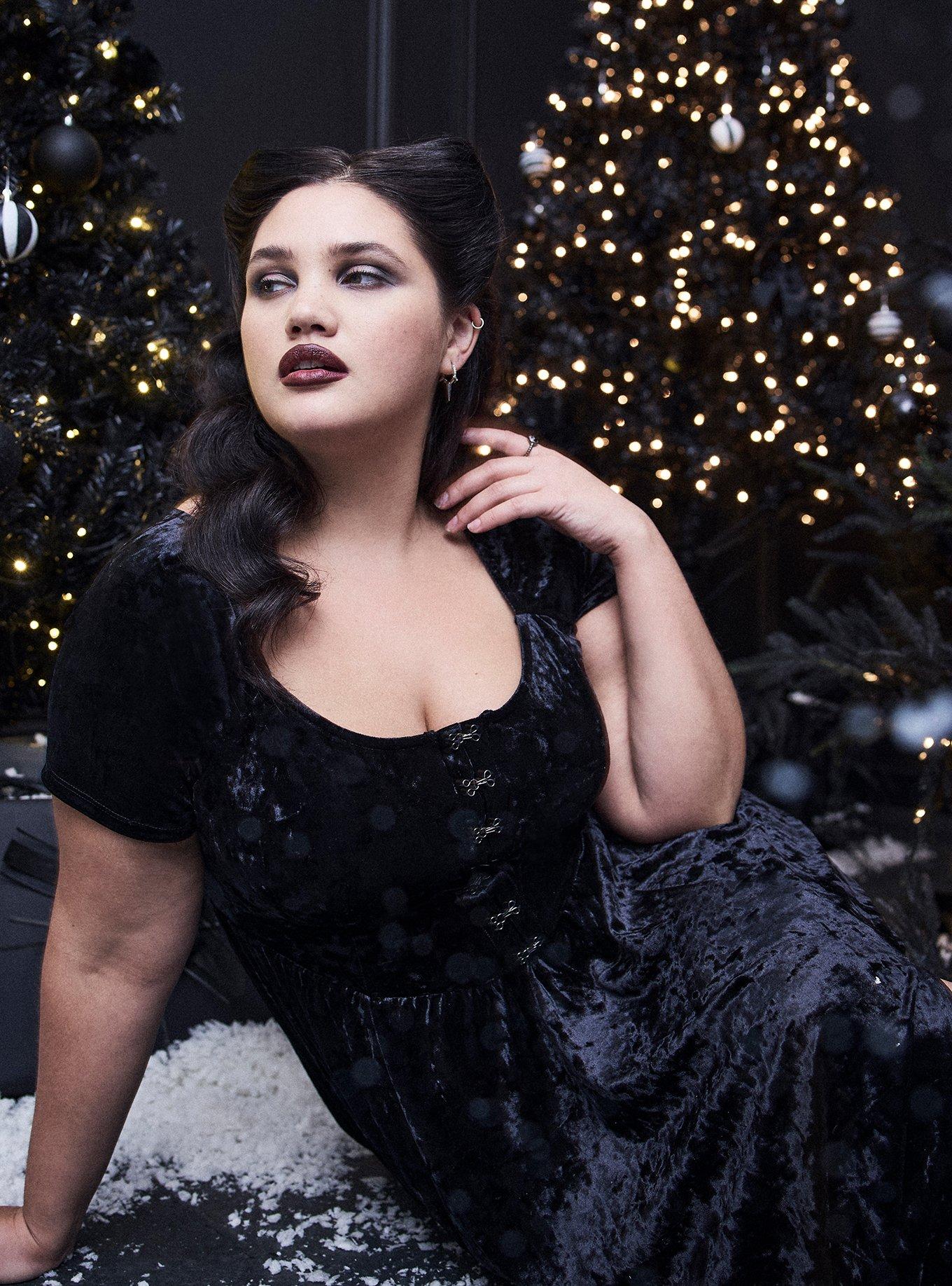 Nightfall Hook & Eye Velour Maxi Dress