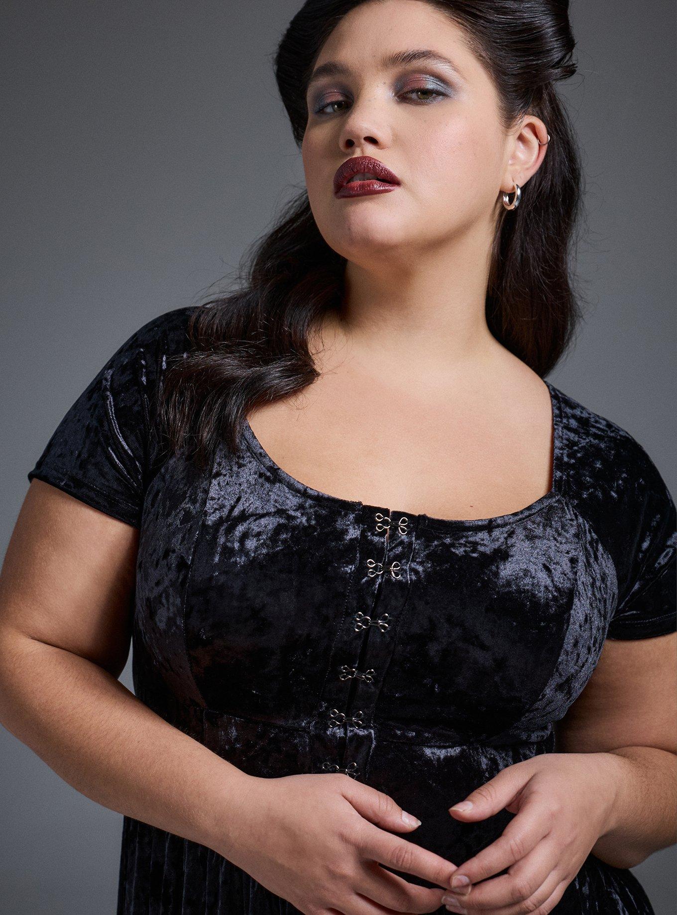 Nightfall Hook & Eye Velour Maxi Dress