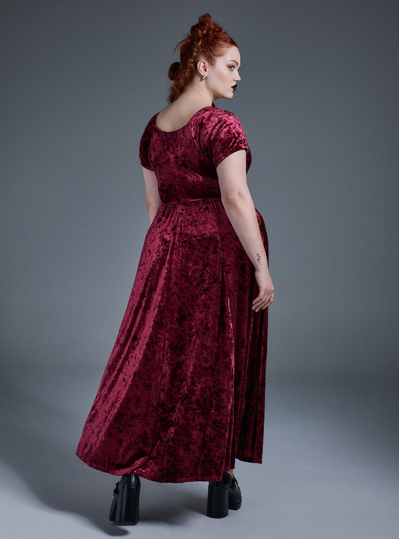 Nightfall Hook & Eye Velour Maxi Dress