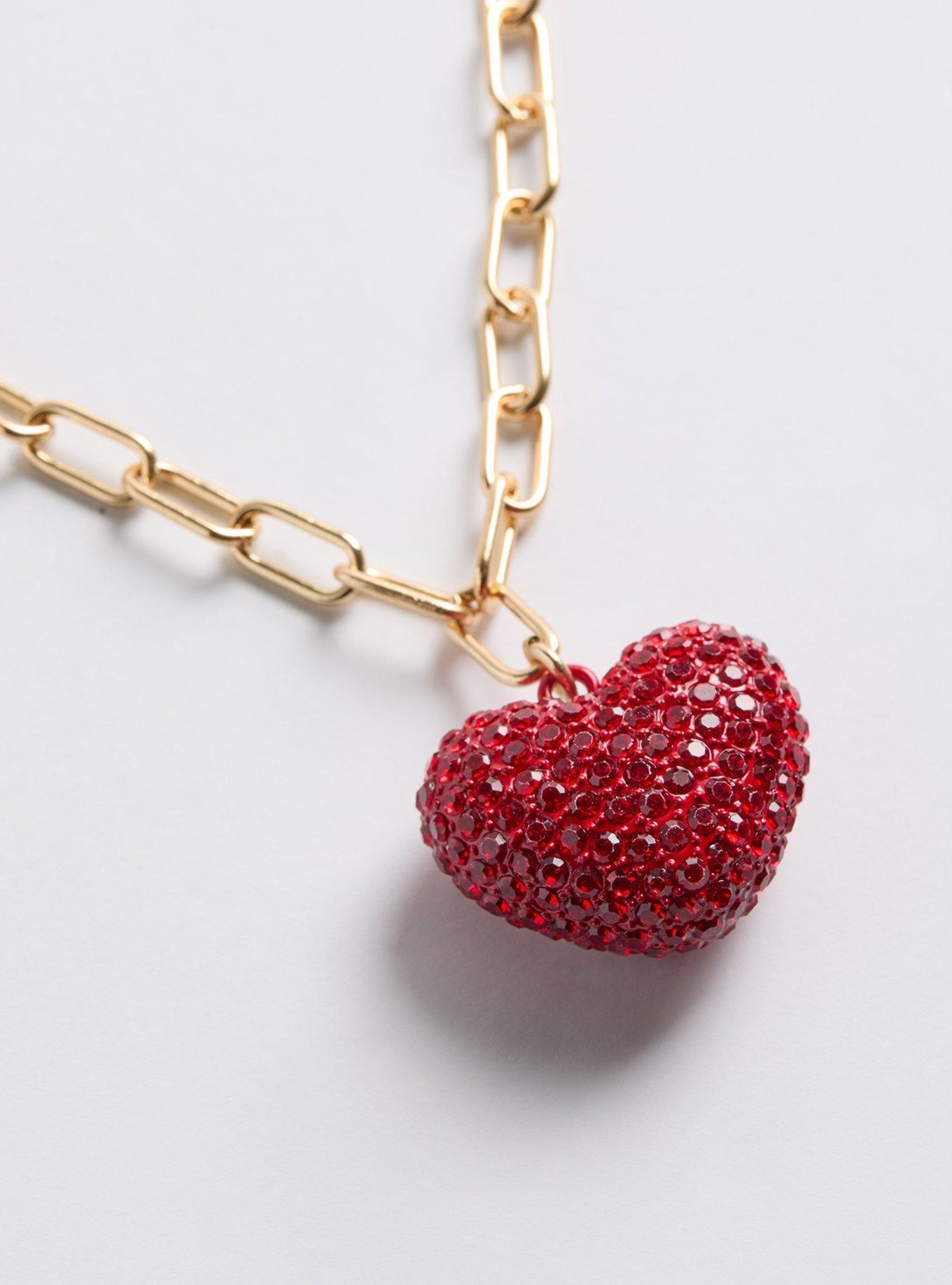 Pave Heart Pendant Necklace