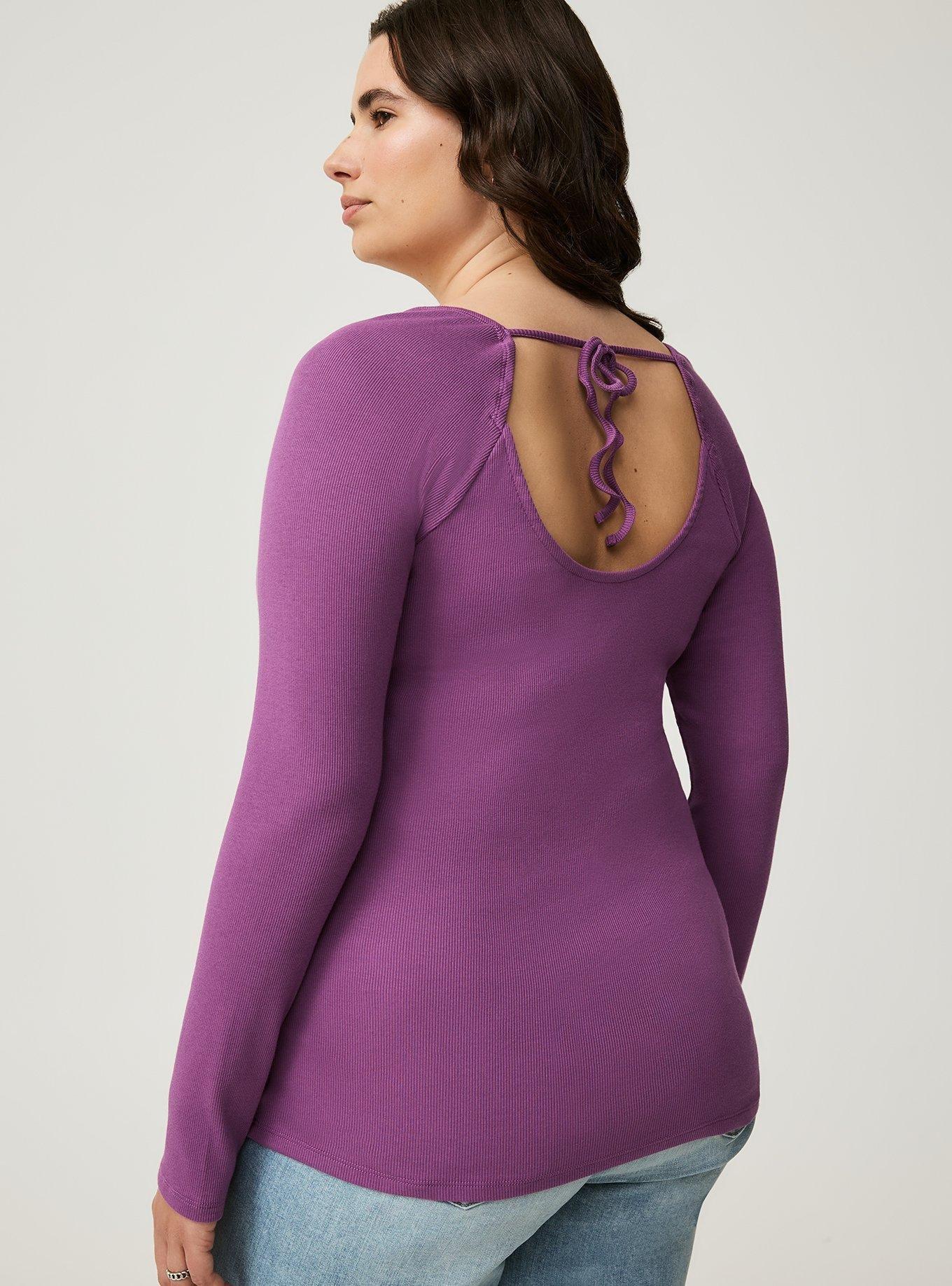 Ribbed Square Neck Henley