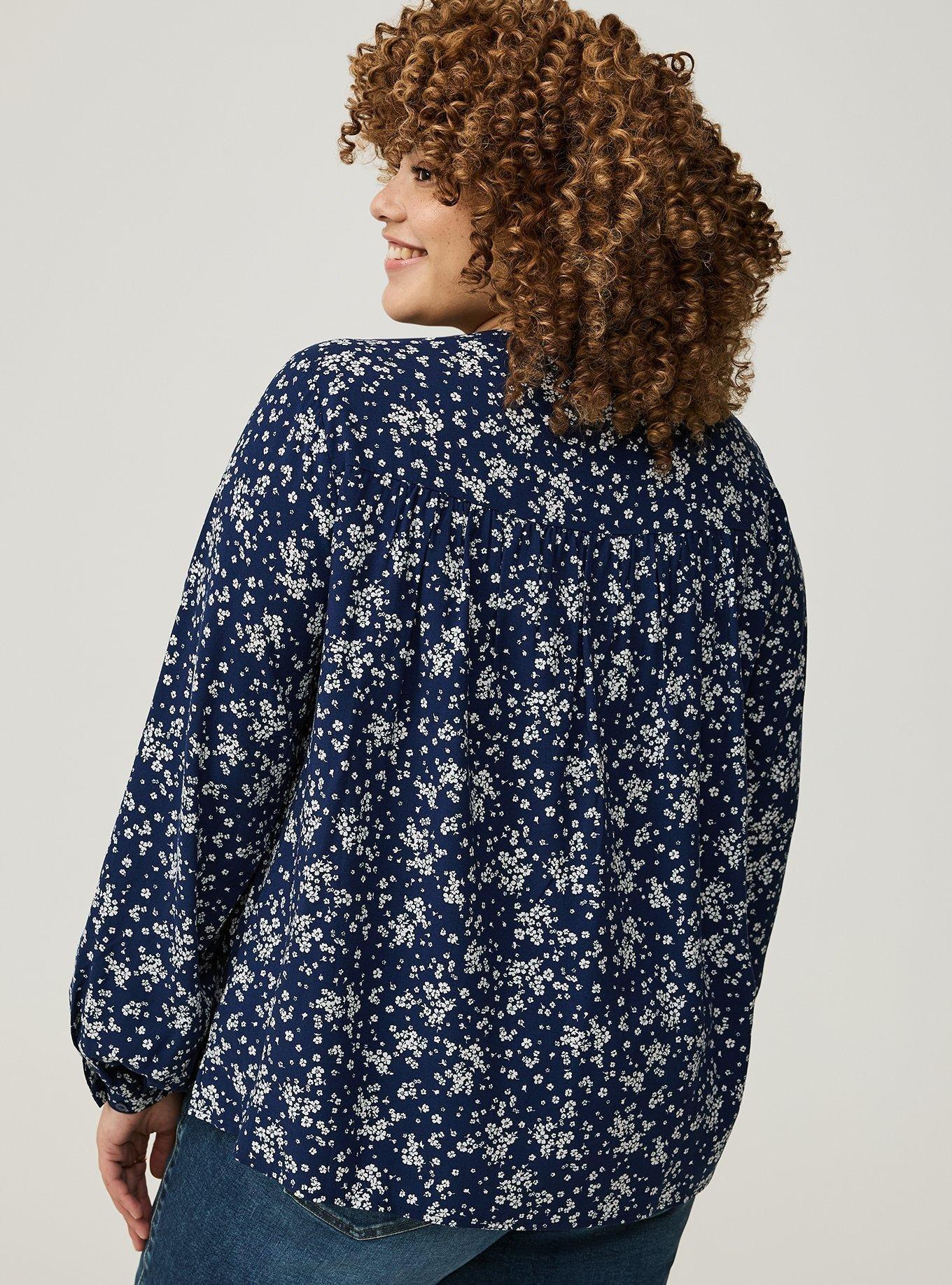 Challis Relaxed Long Sleeve Blouse 