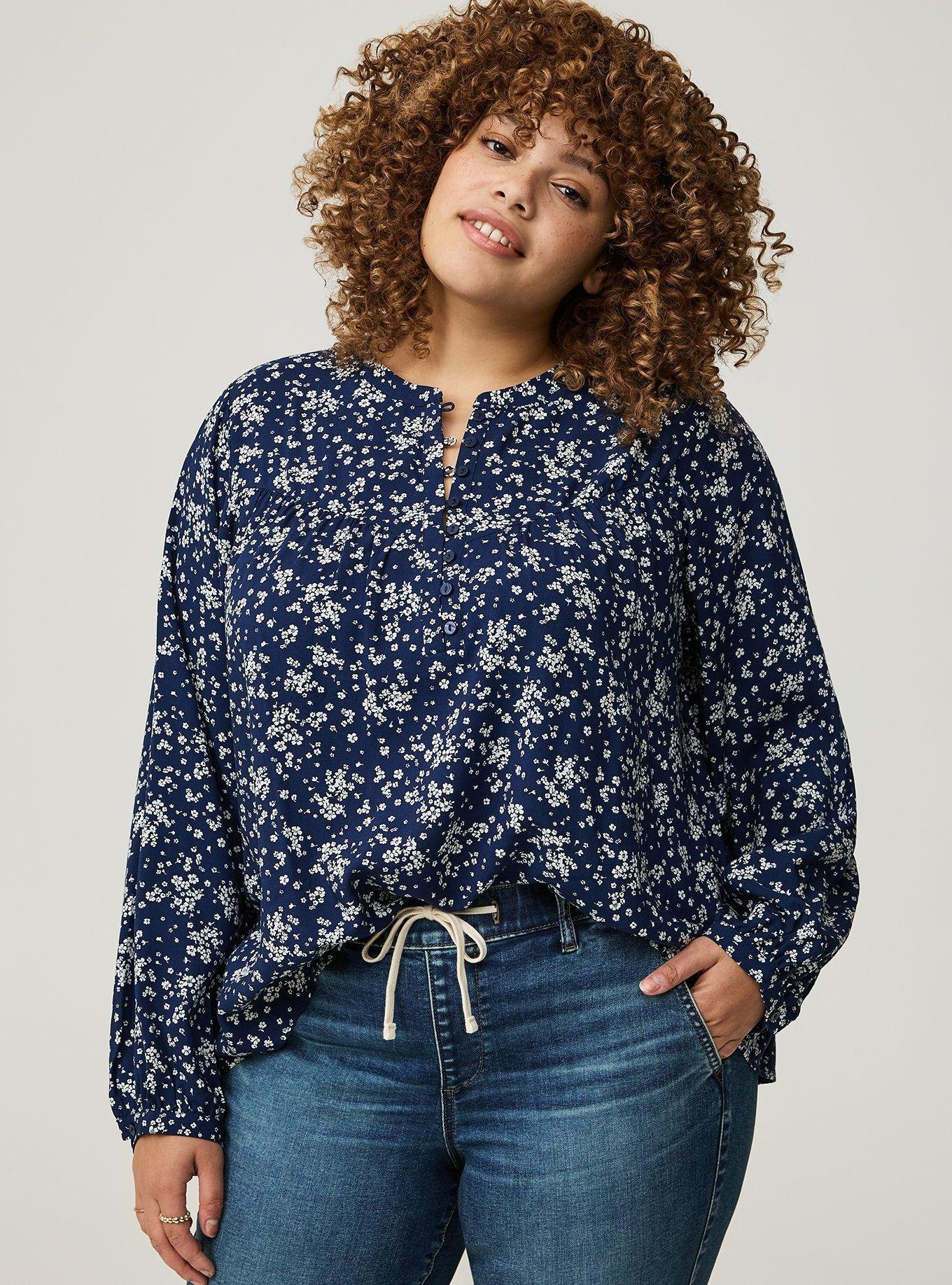 Challis Relaxed Long Sleeve Blouse 