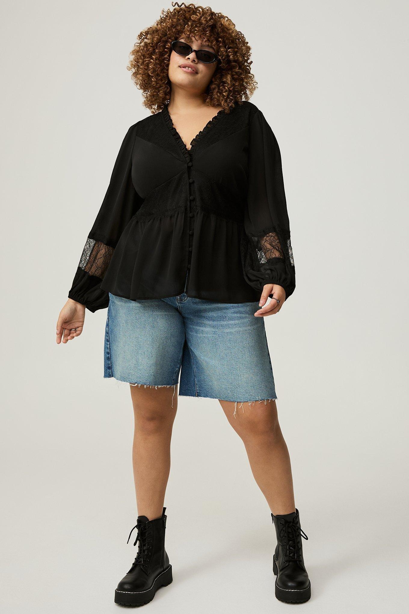 Peplum Lace Mix Blouse 