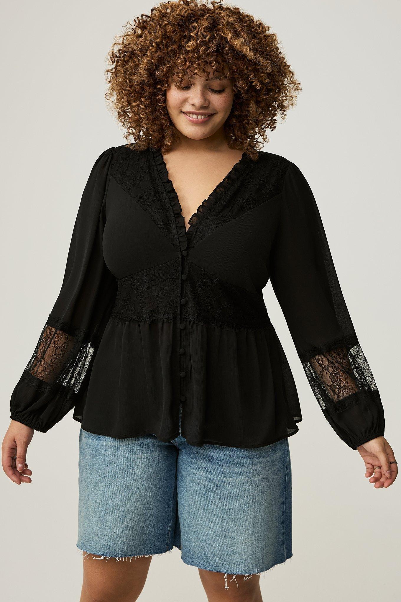 Peplum Lace Mix Blouse