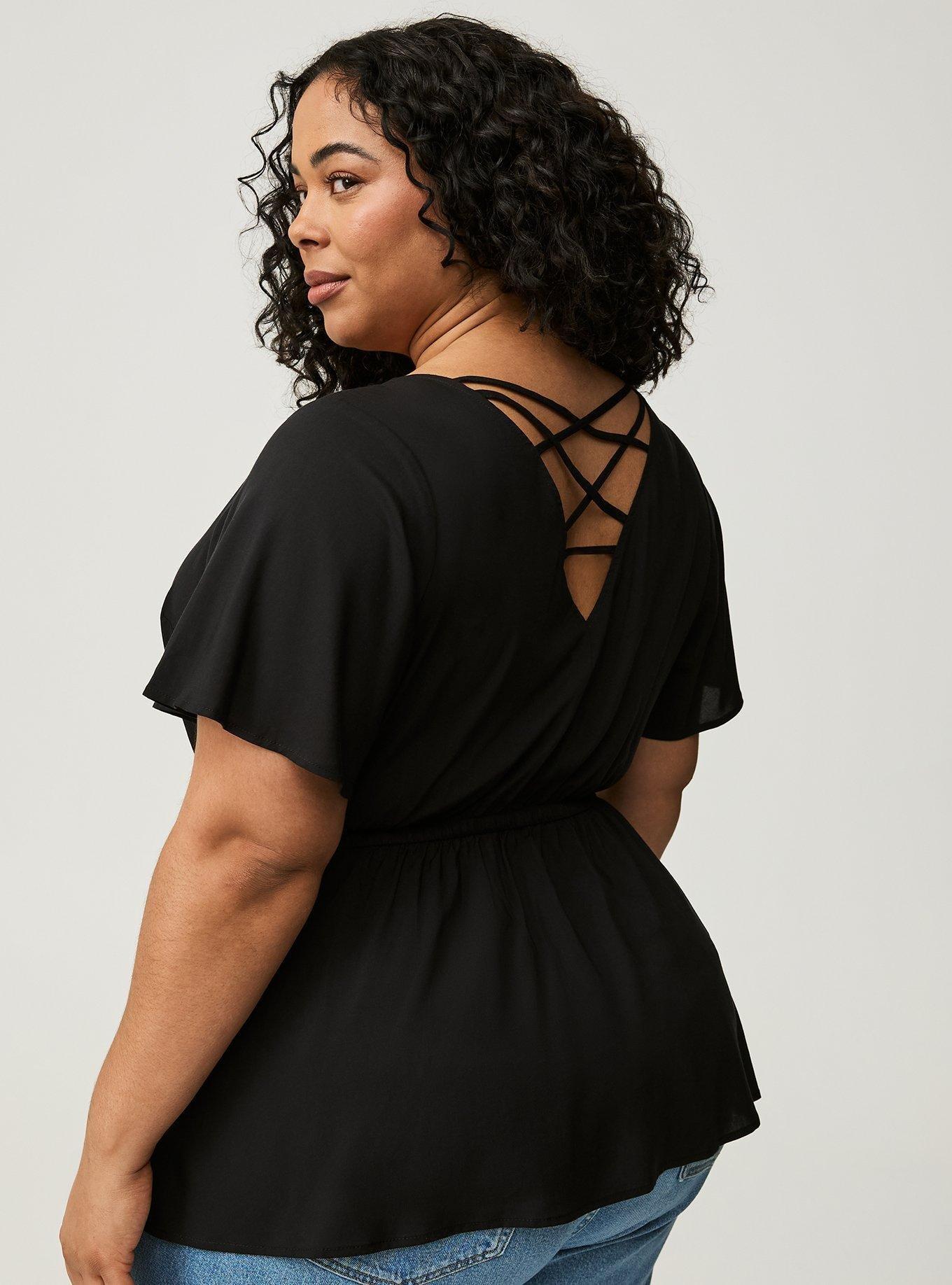 Babydoll Challis Flutter Sleeve Top