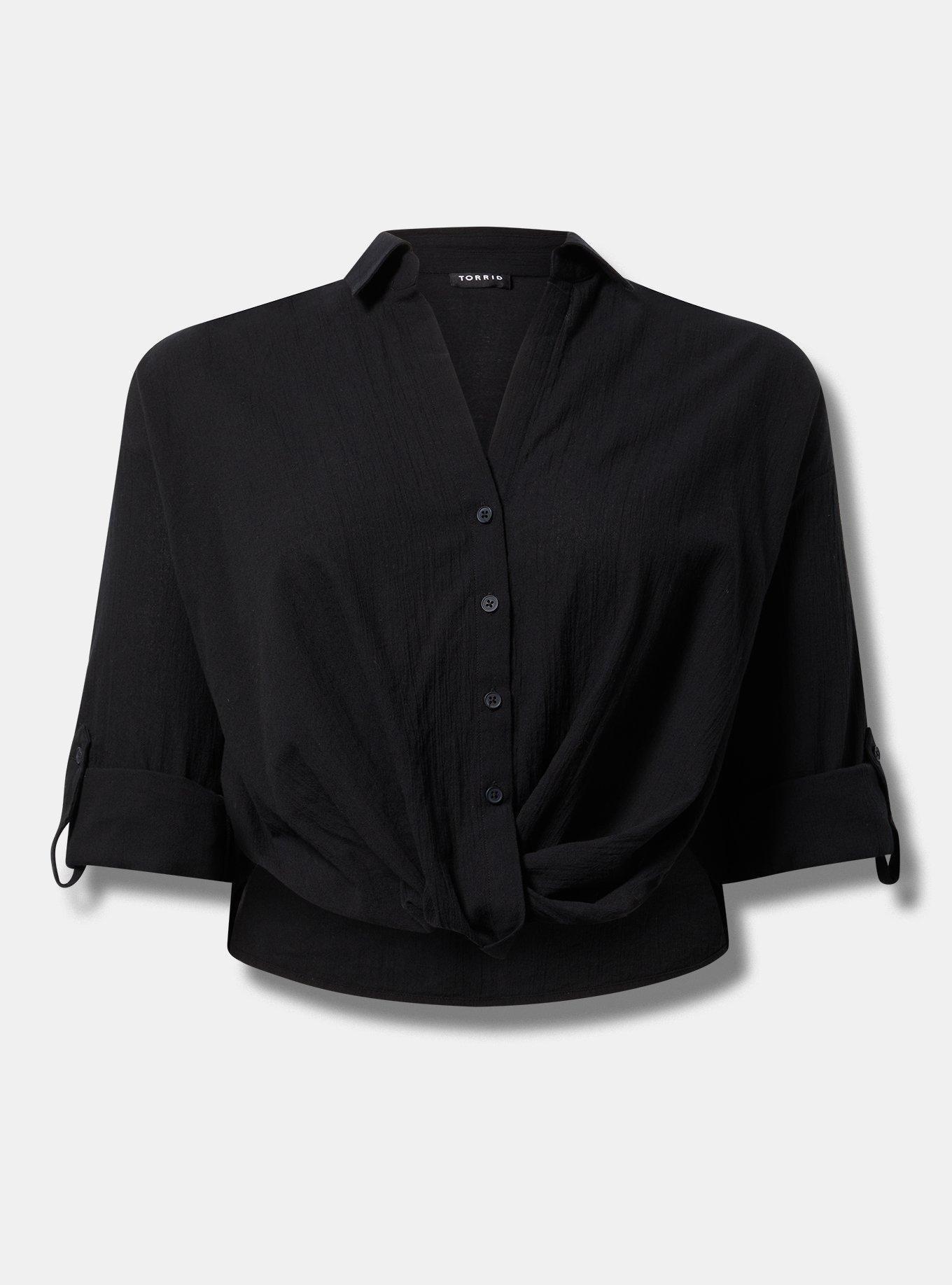 Twist Front Button Up Shirt