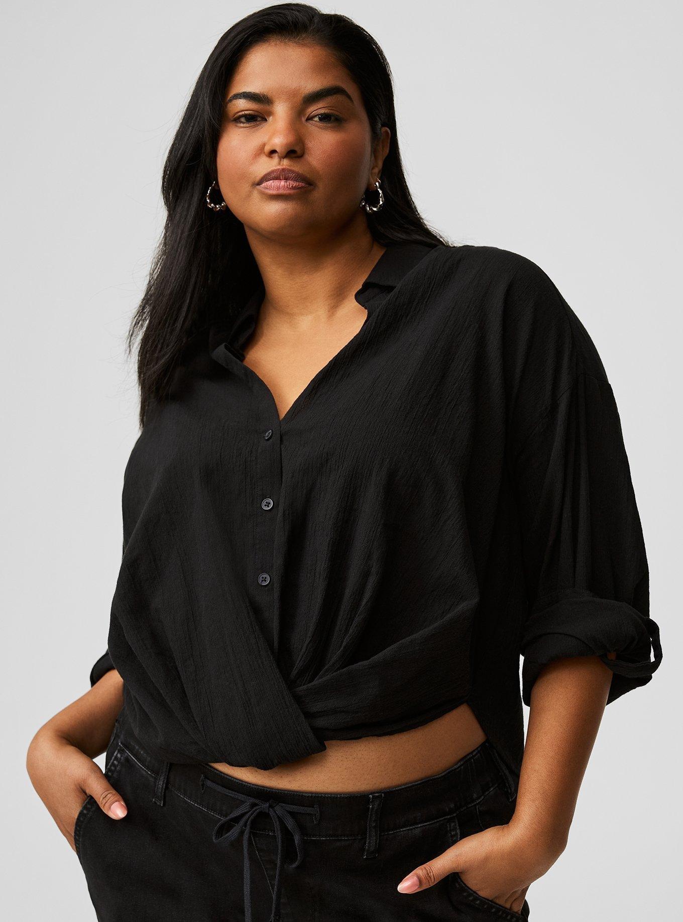 Twist Front Button Up Shirt