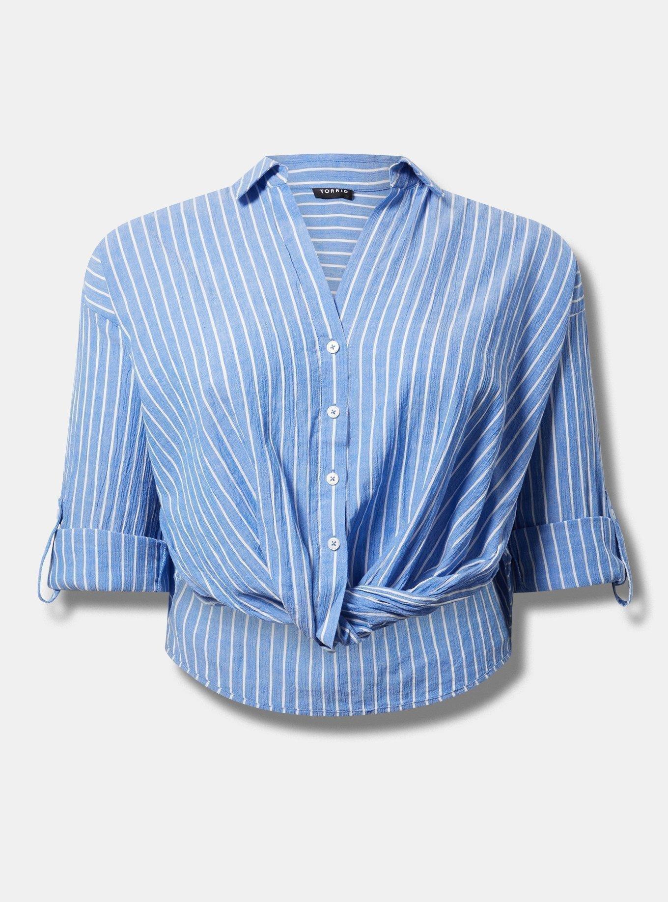 Twist Front Button Up Shirt