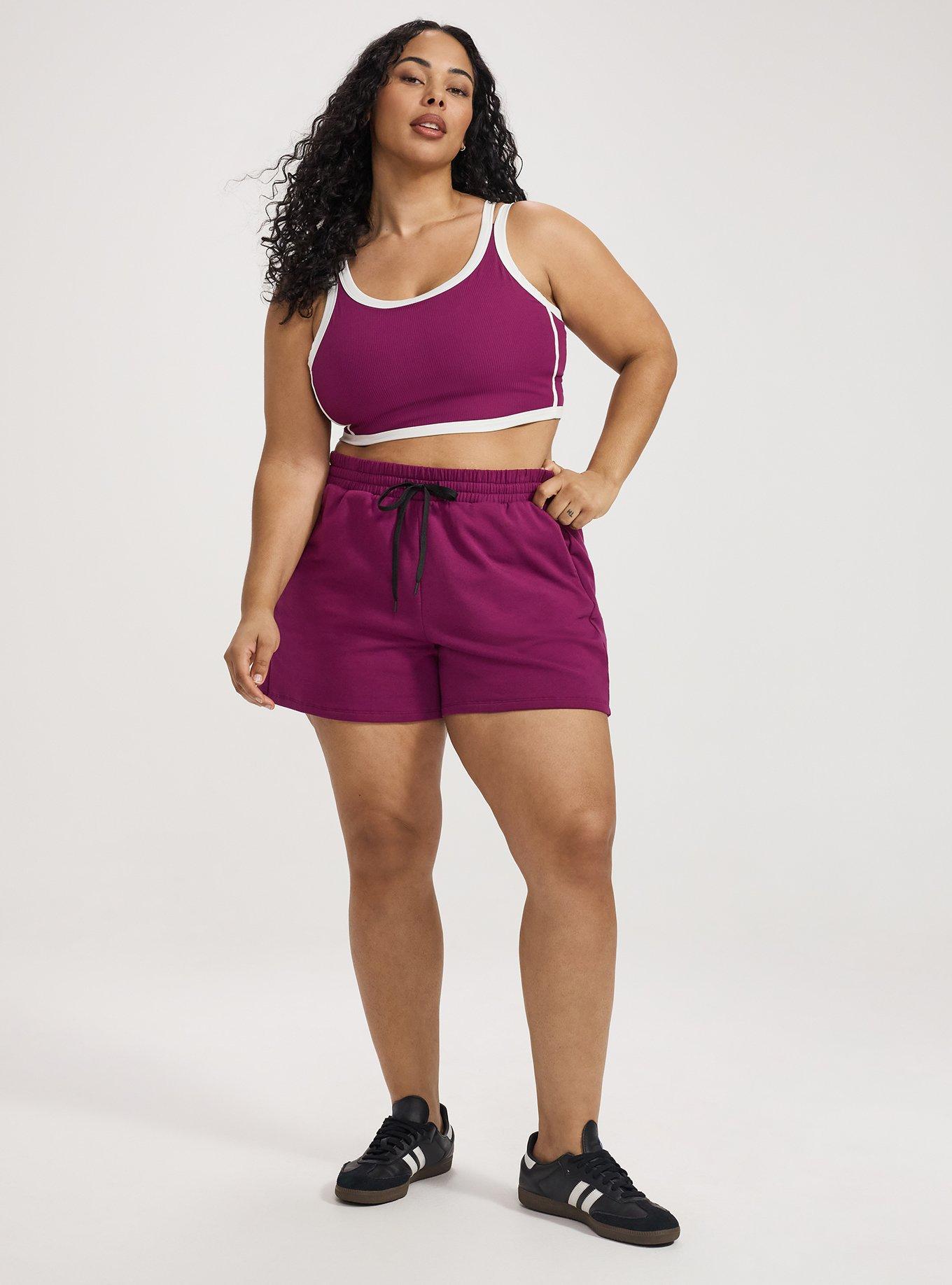 TRU Everyday Fleece Relaxed Active Short, PLUM CASPIA, alternate