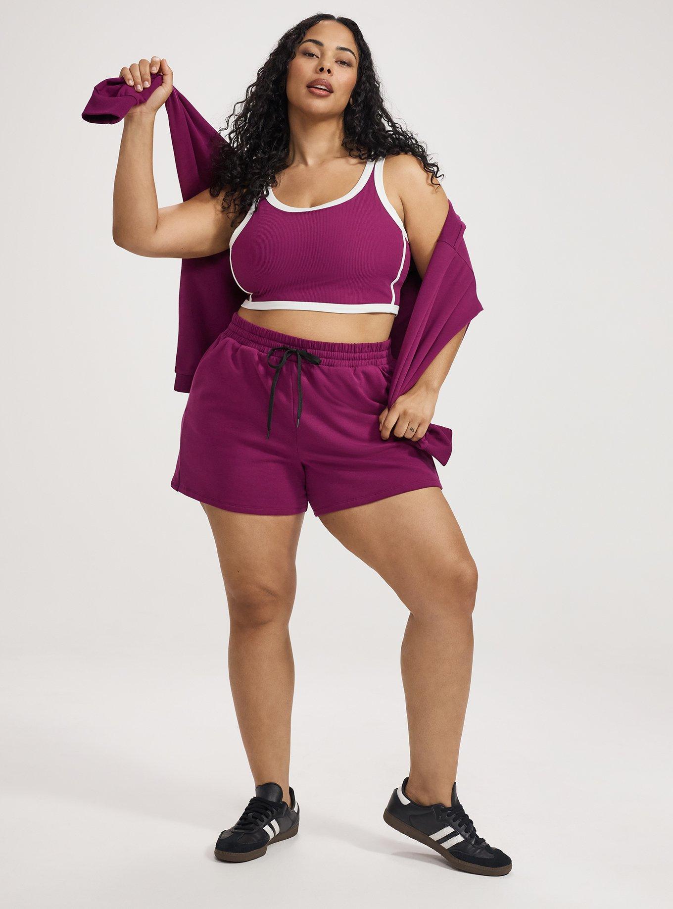 TRU Everyday Fleece Relaxed Active Short, PLUM CASPIA, hi-res