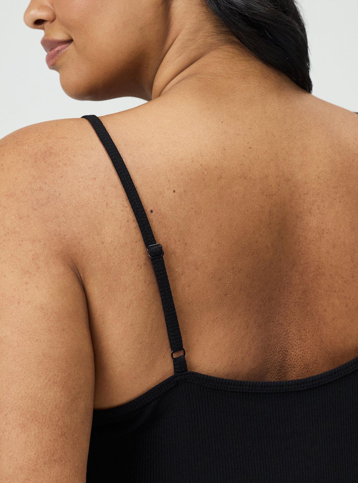 Super Soft Rib Lacy Sleep Tank, DEEP BLACK, alternate