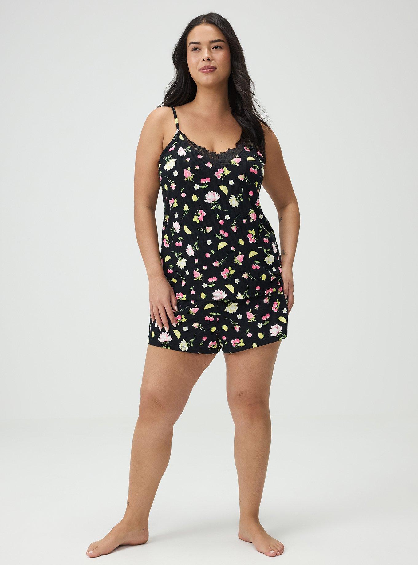 Super Soft Rib Lacy Sleep Tank, BOP CONVERSATIONAL BLACK, alternate