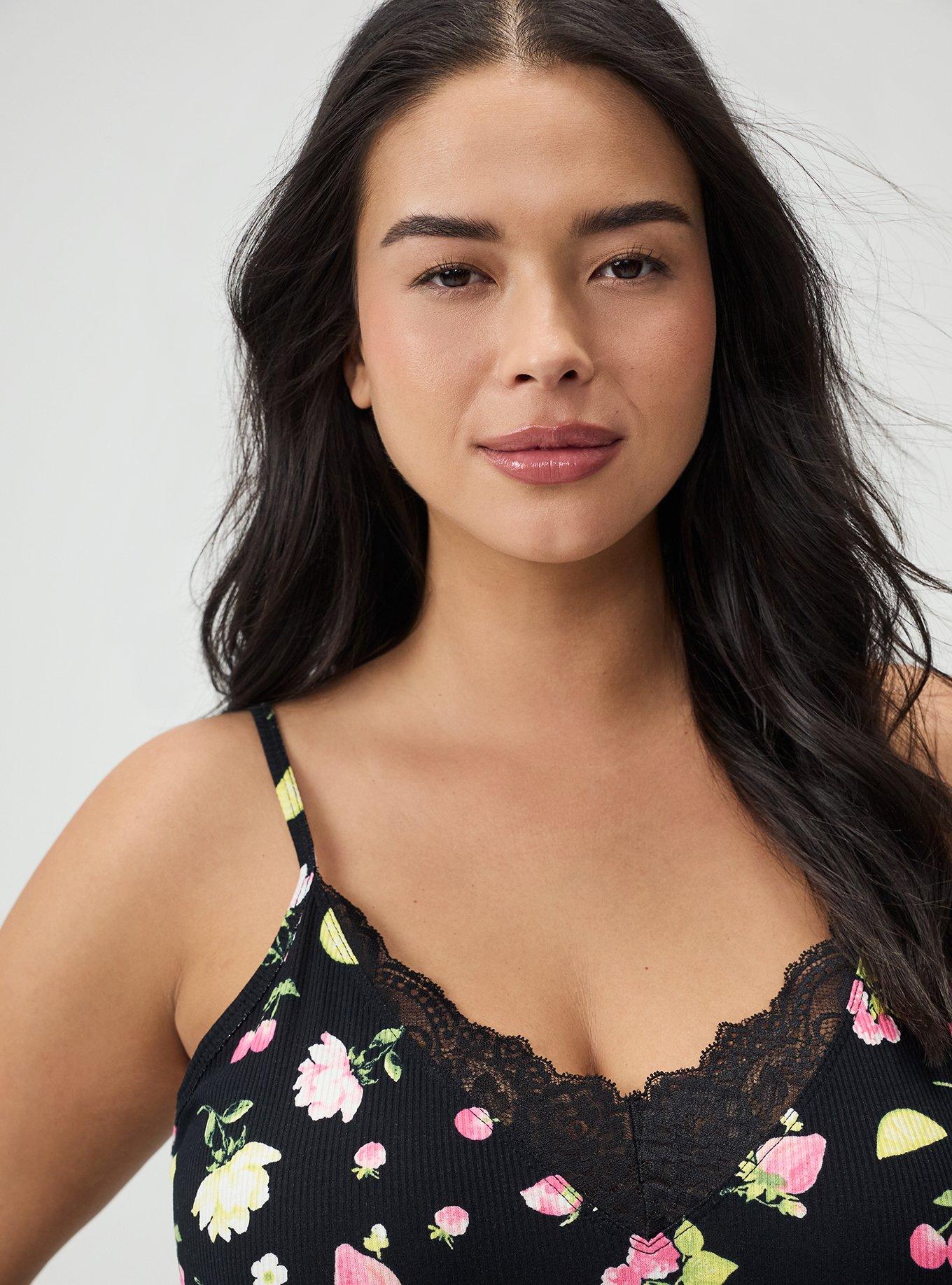 Super Soft Rib Lacy Sleep Tank, BOP CONVERSATIONAL BLACK, alternate