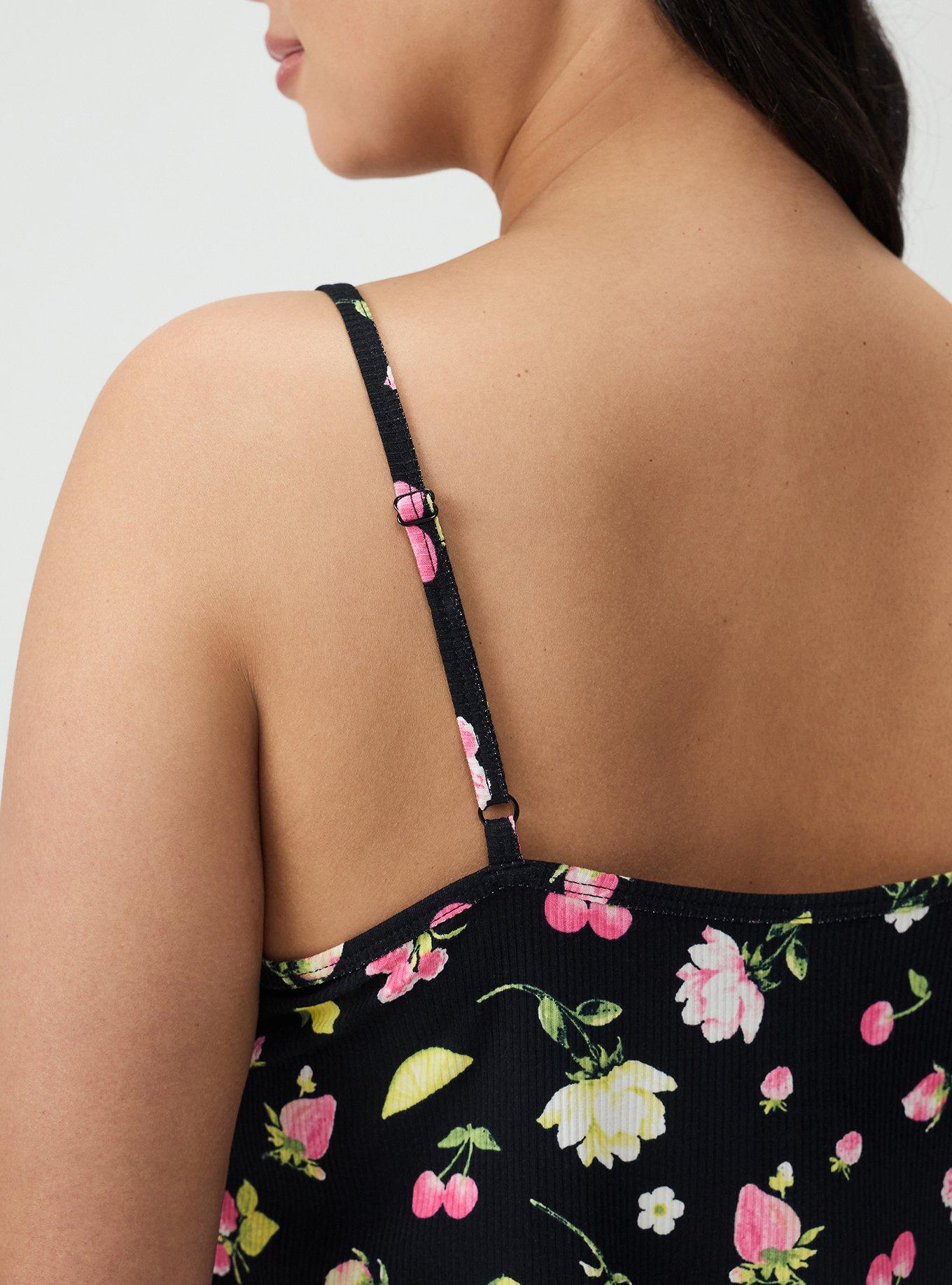 Super Soft Rib Lacy Sleep Tank, BOP CONVERSATIONAL BLACK, alternate