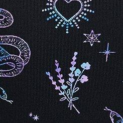 Super Soft Rib Racerback Sleep Gown, GARDEN FLOCKING BLACK, swatch