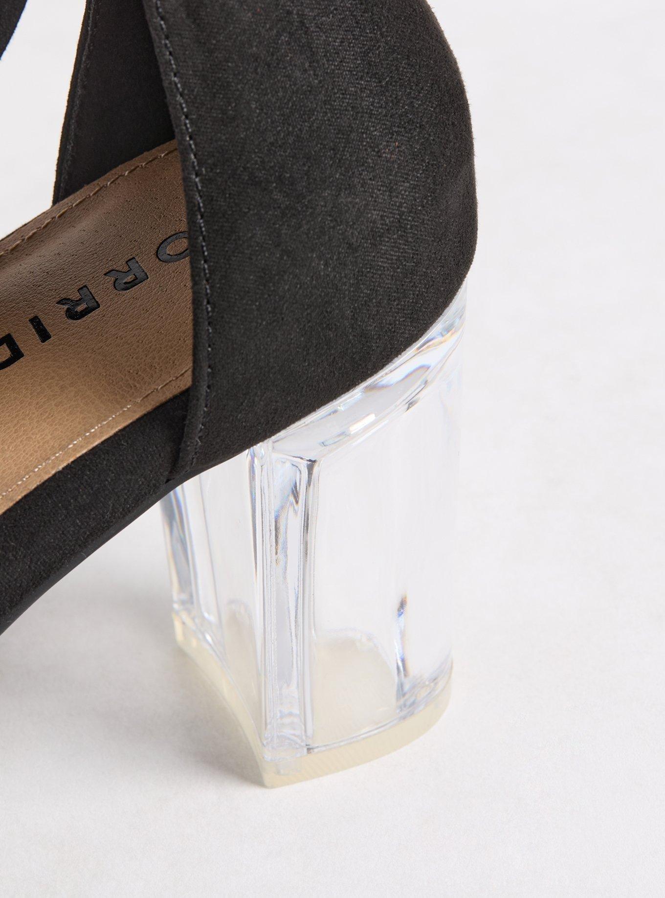 Strappy Ankle Wrap Lucite Heel (WW)