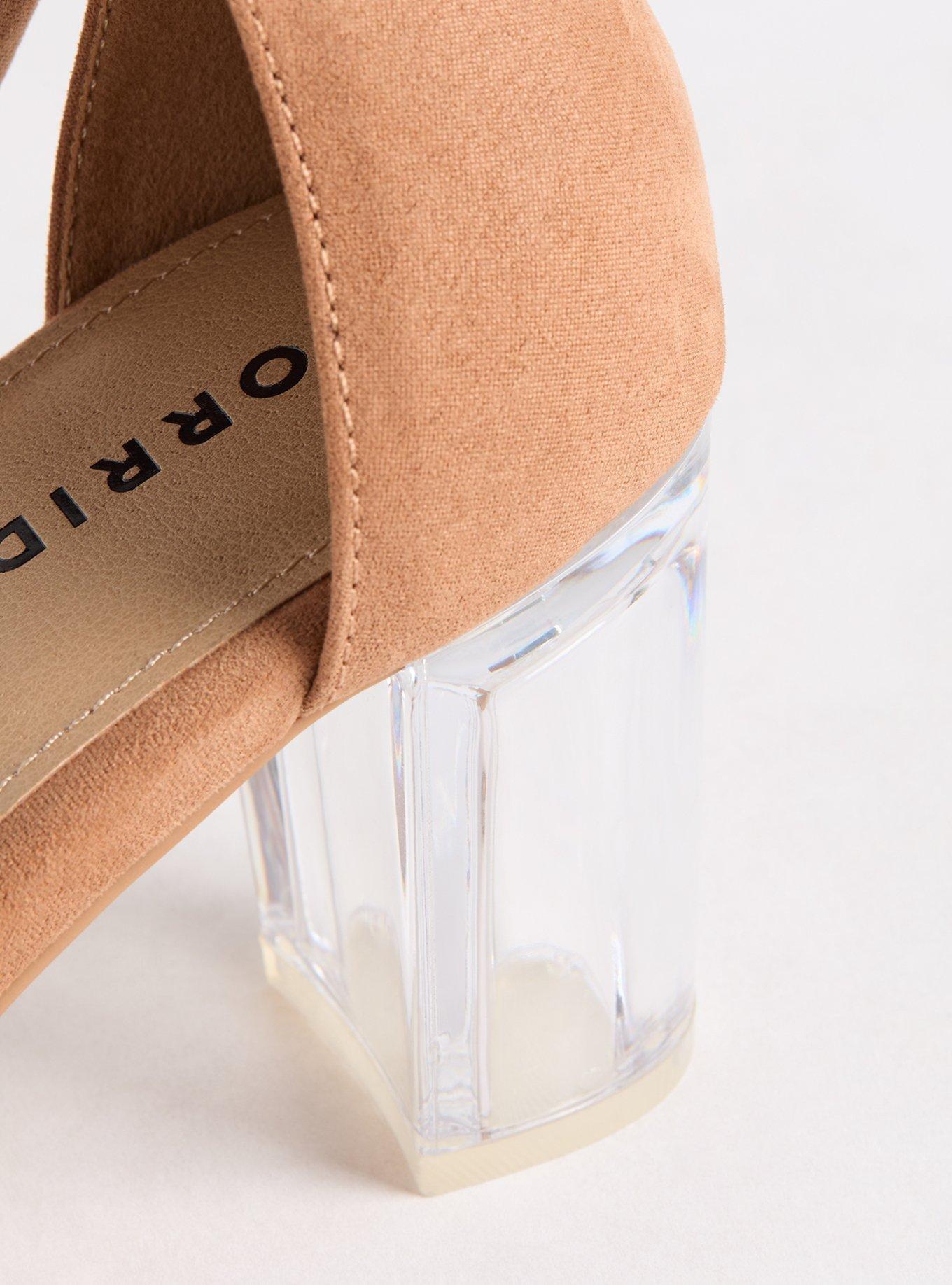 Strappy Ankle Wrap Lucite Heel (WW)