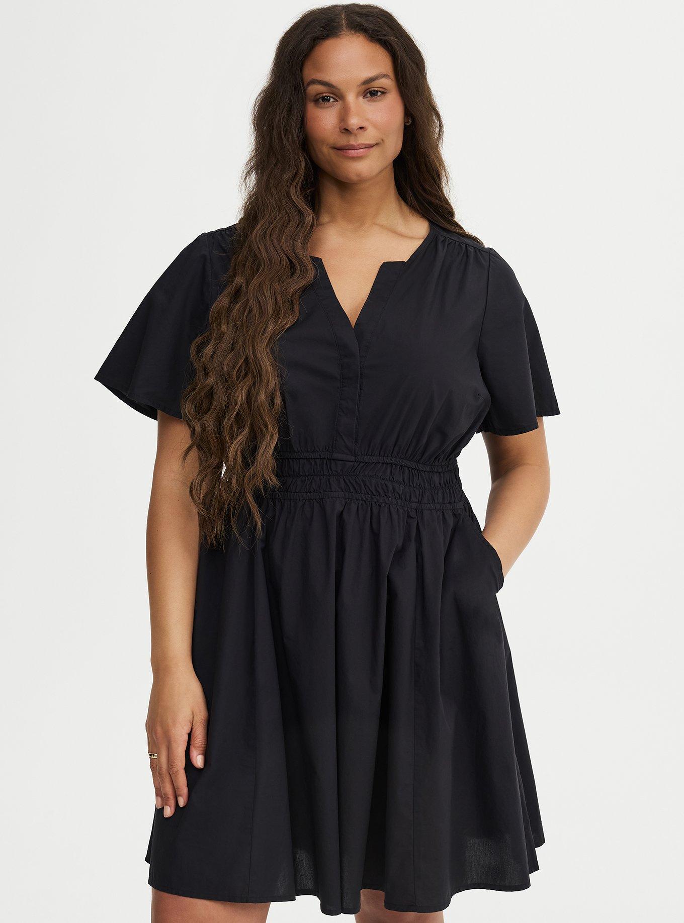 Skater Mini Dress, DEEP BLACK, hi-res