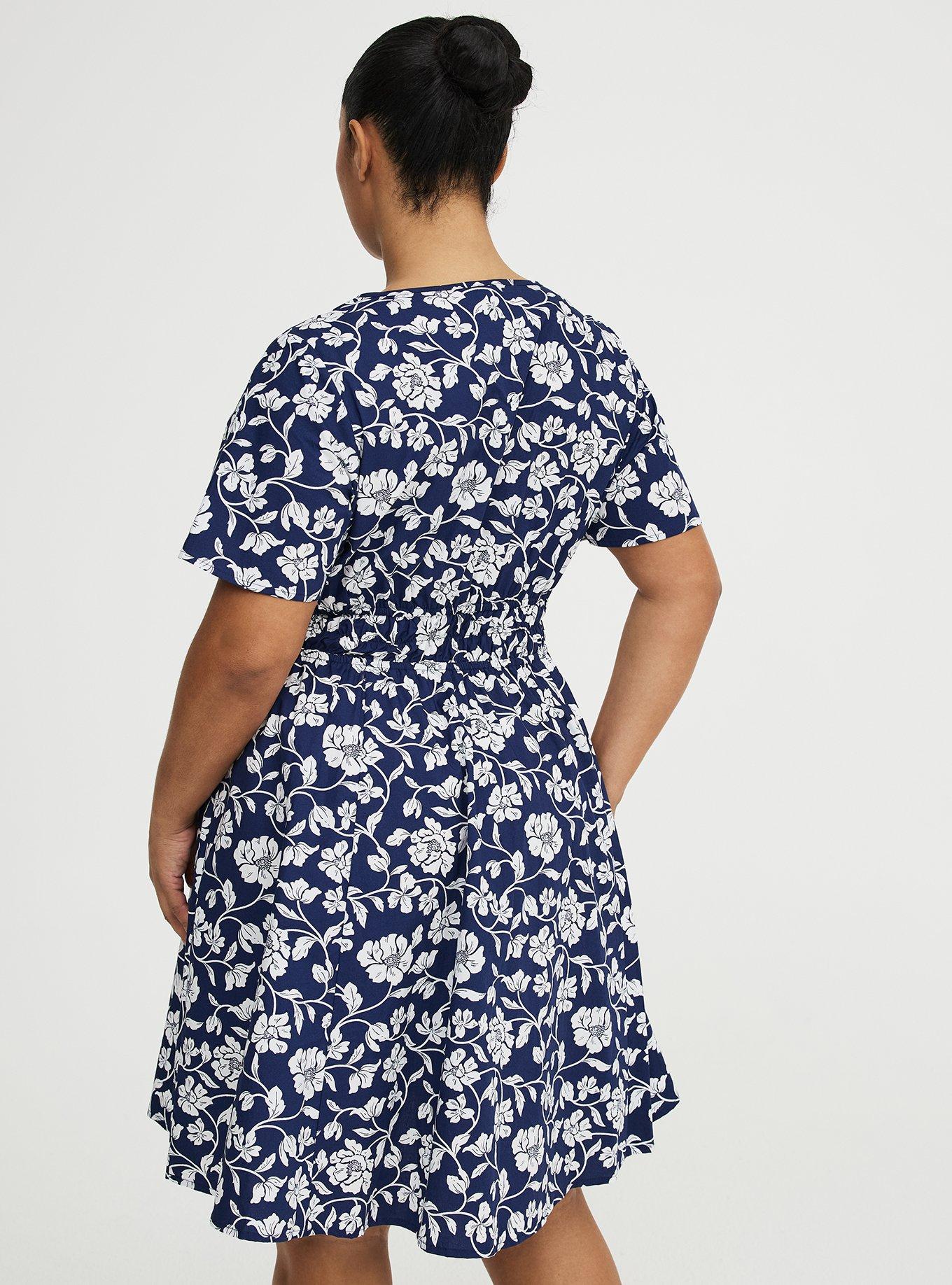 Skater Mini Dress, BOUDOIR ROSE FLORAL NAVY, alternate