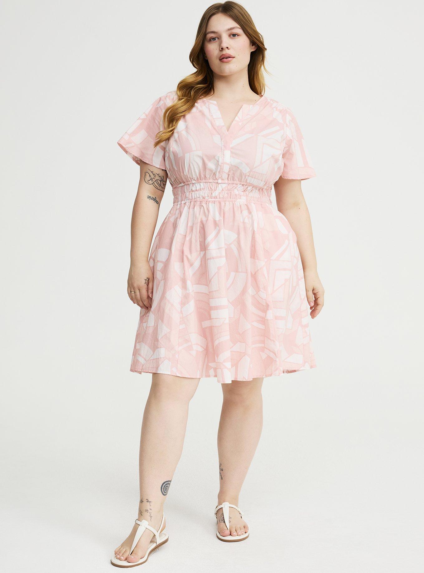 Skater Mini Dress, GEO STORY PEACH, alternate
