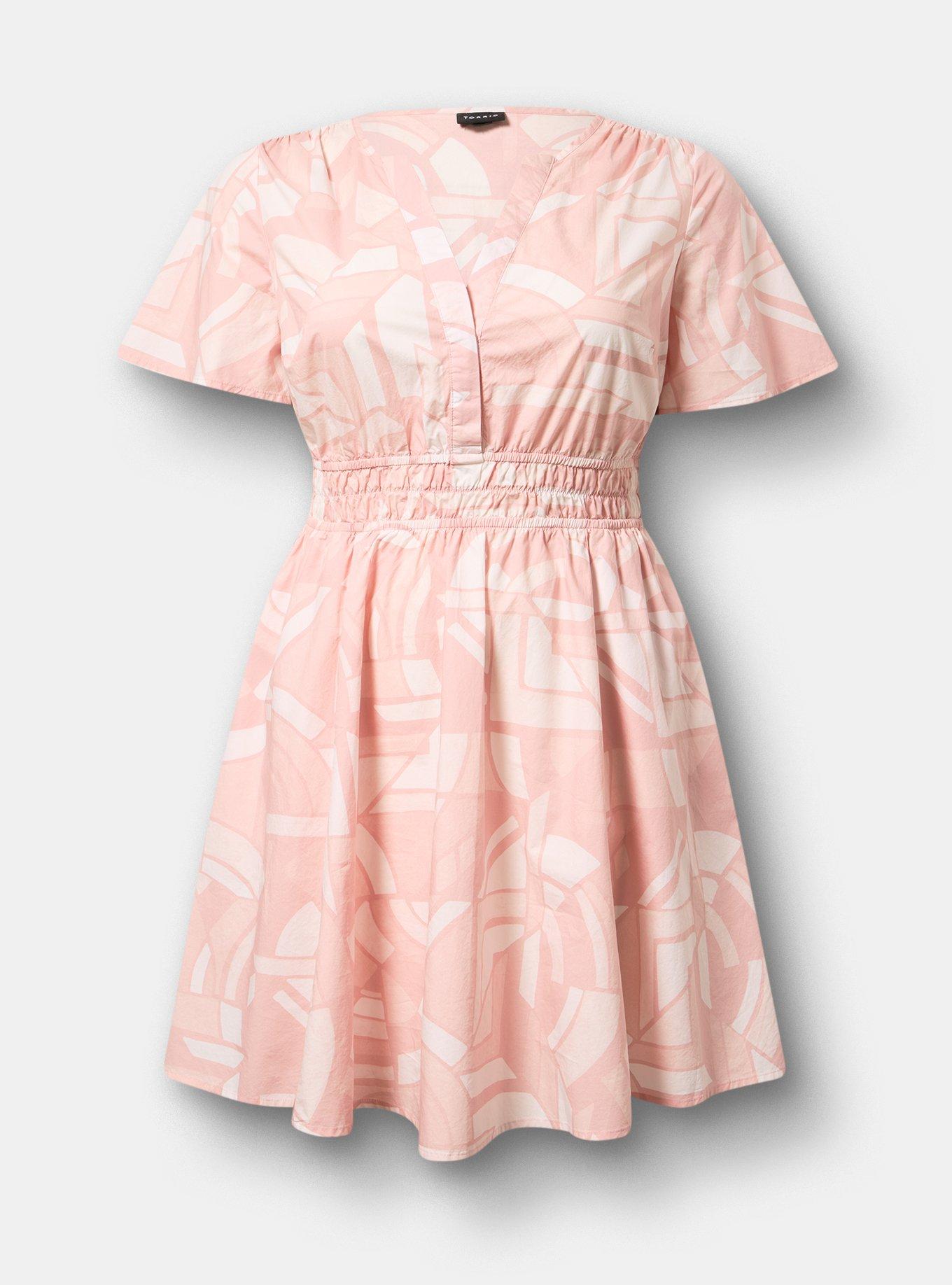 Skater Mini Dress, GEO STORY PEACH, hi-res